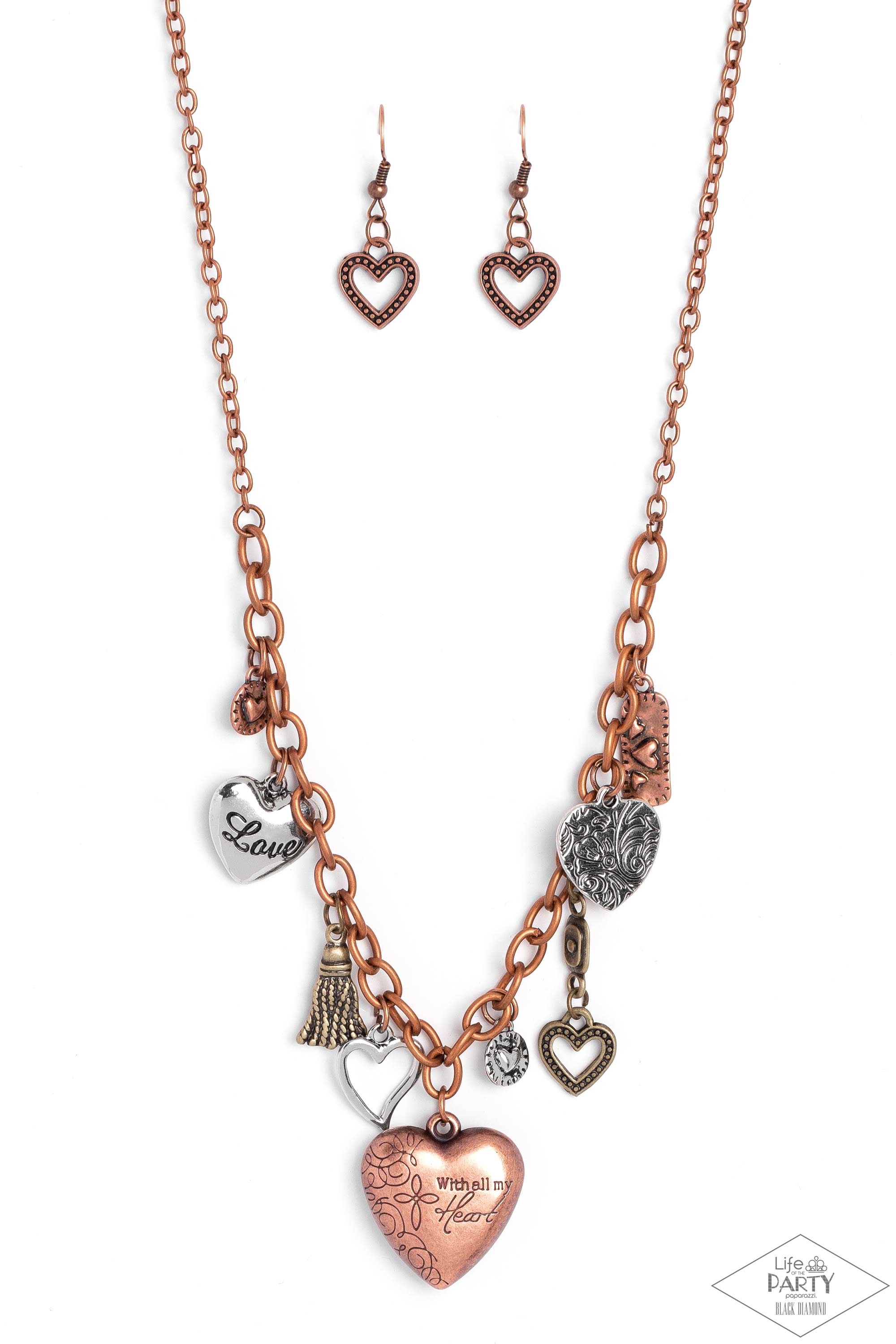 Paparazzi Heart Of Wisdom LOP Heart Necklaces
