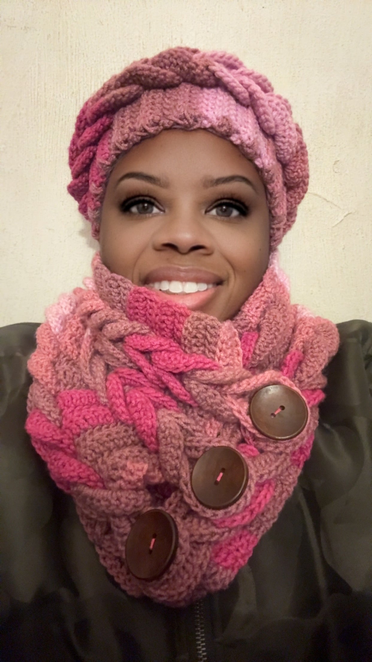 Braided Crochet Cowl & Matching Headband Set – Handmade Cozy Winter Accessories