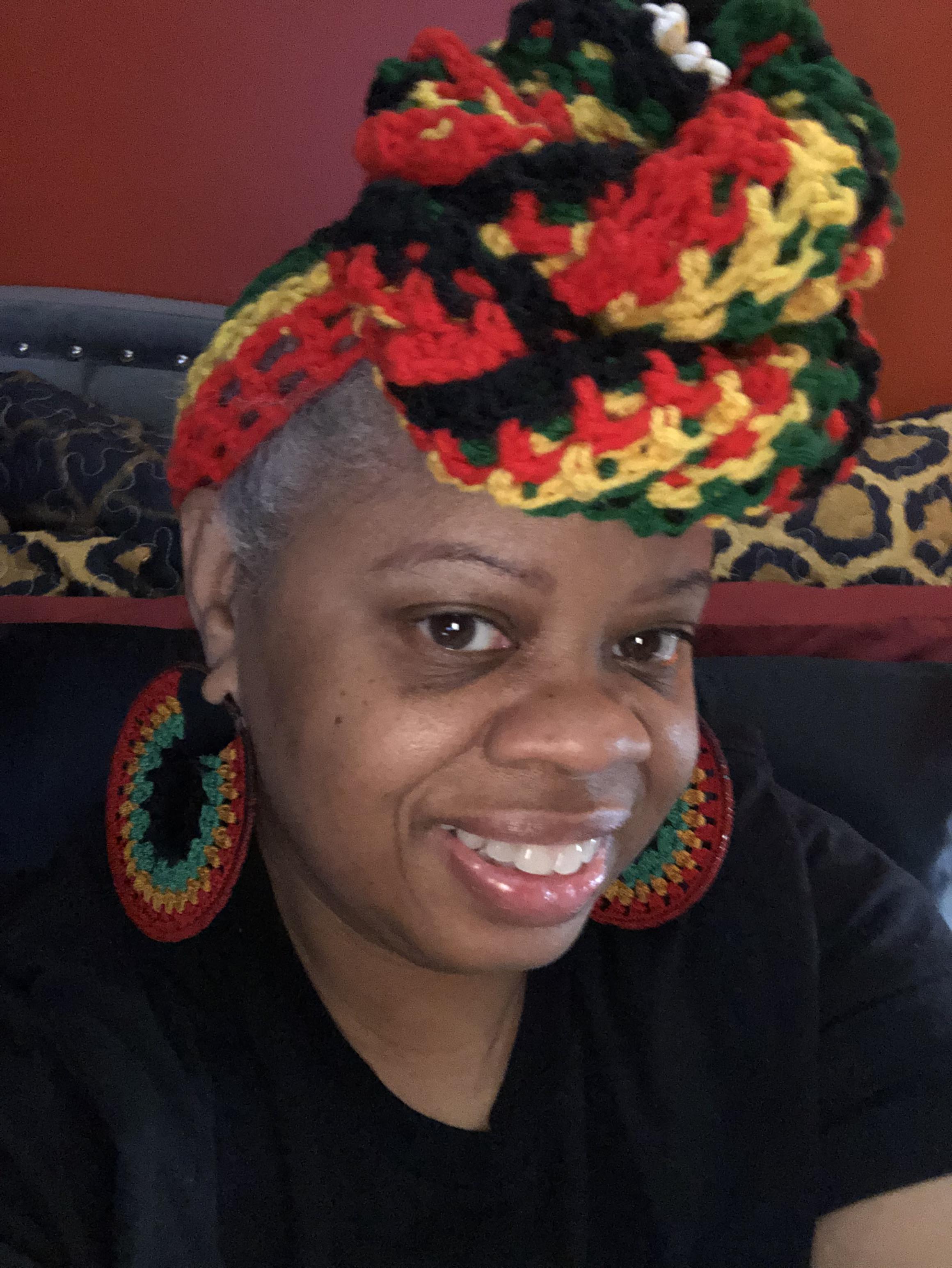 DIGITAL DOWNLOAD PATTERN Queen Bee Rasta Headwrap