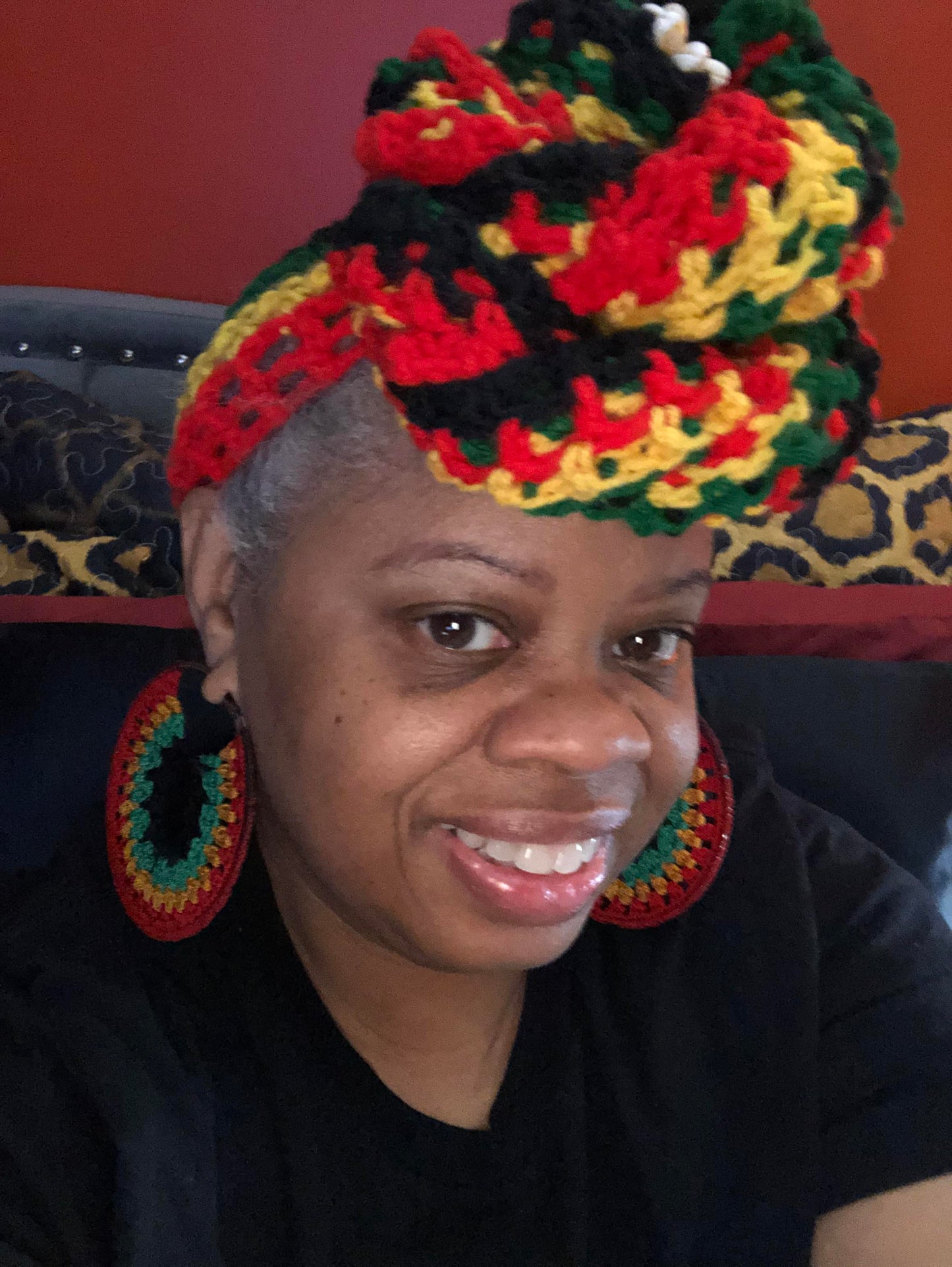 DIGITAL DOWNLOAD PATTERN Queen Bee Rasta Headwrap