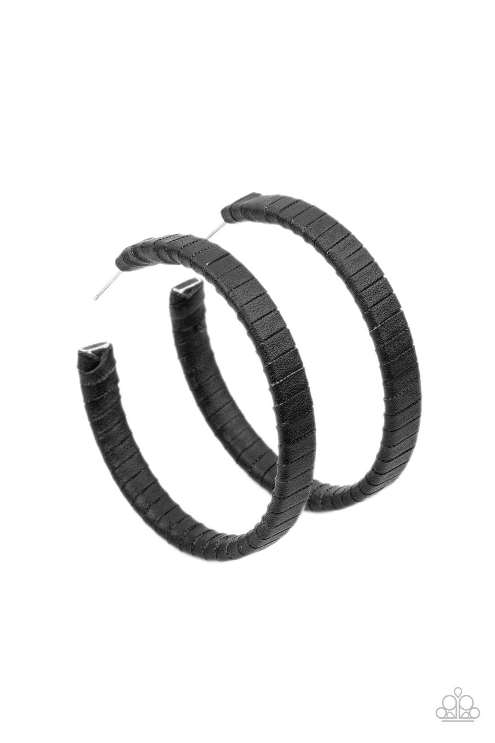 Paparazzi Leather-Clad Legend Hoops