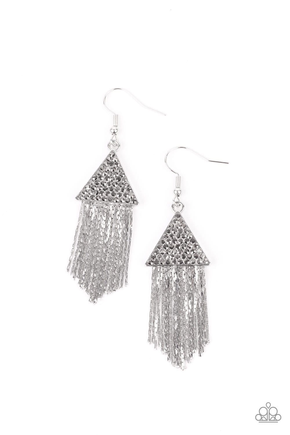 Paparazzi Pyramid SHEEN Fringe Earrings