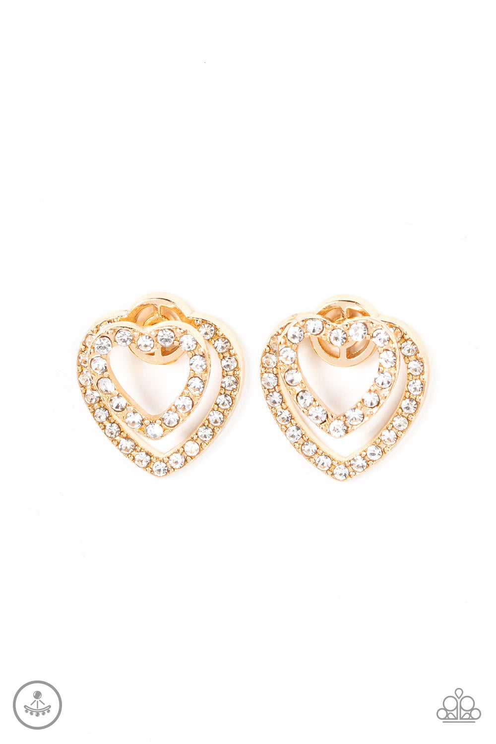 Paparazzi Ever Enamored Post Heart Earrings