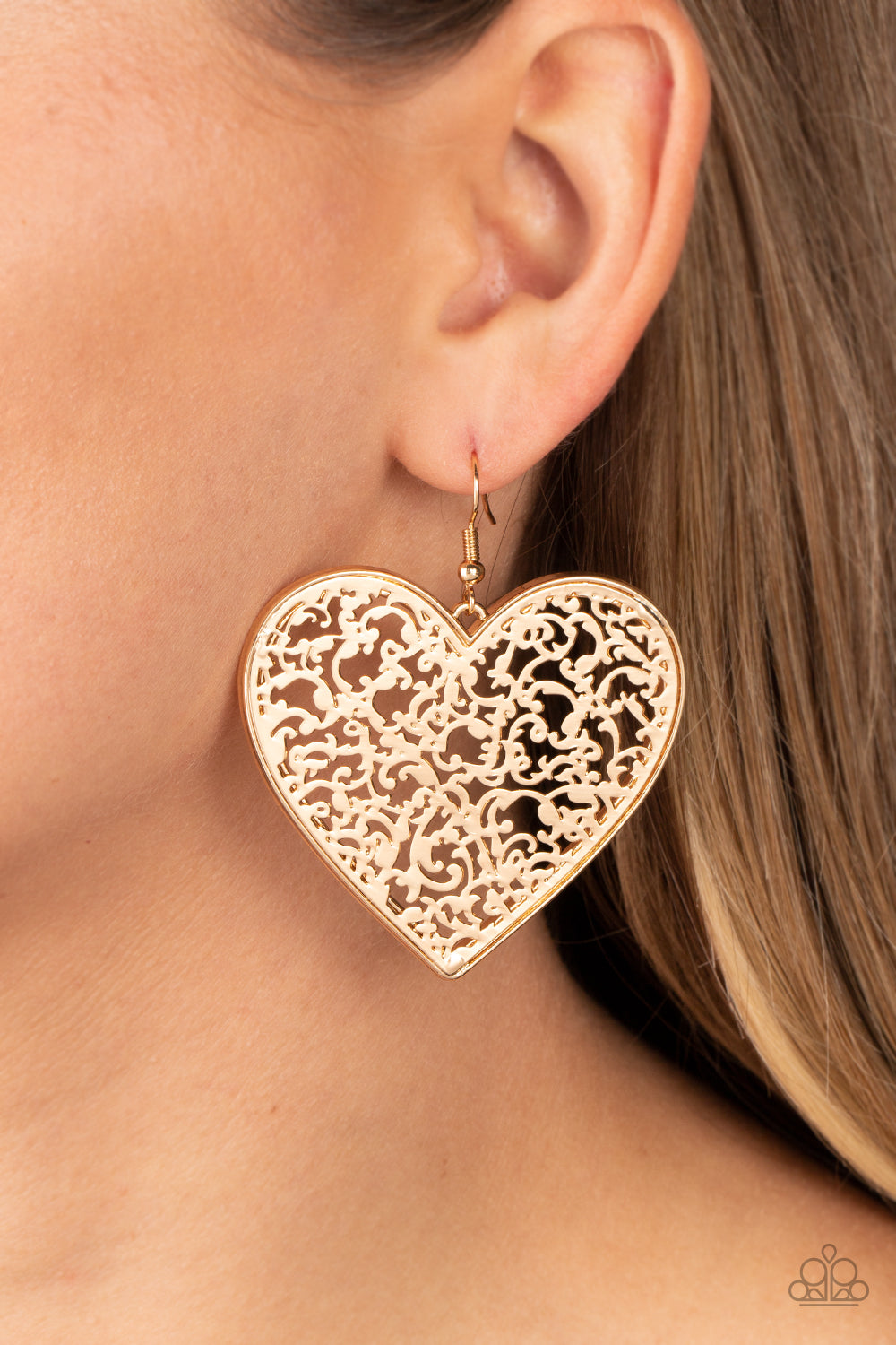 Paparazzi Fairest in the Land Heart Earrings