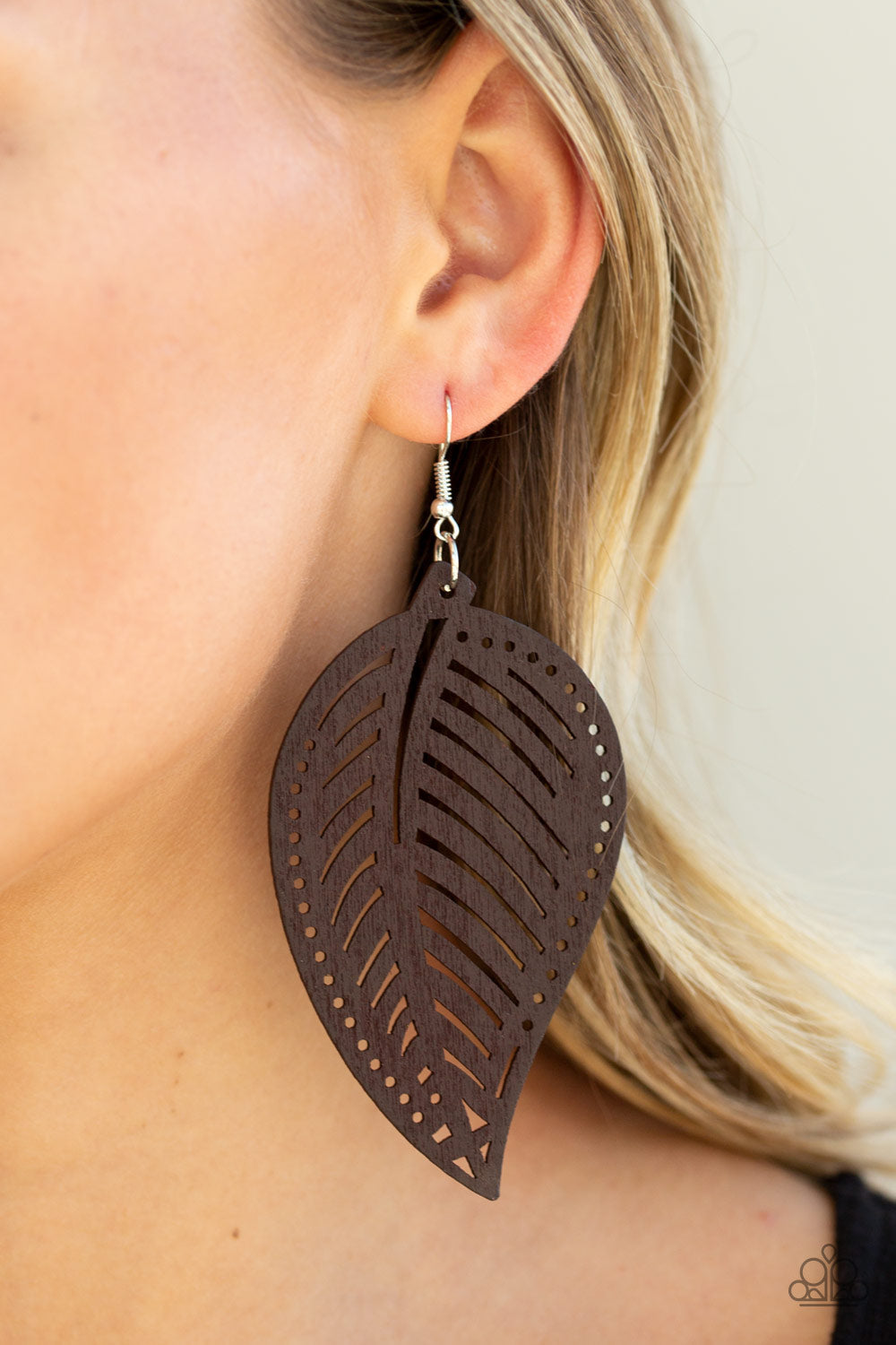 Paparazzi Amazon Zen Wooden Earrings