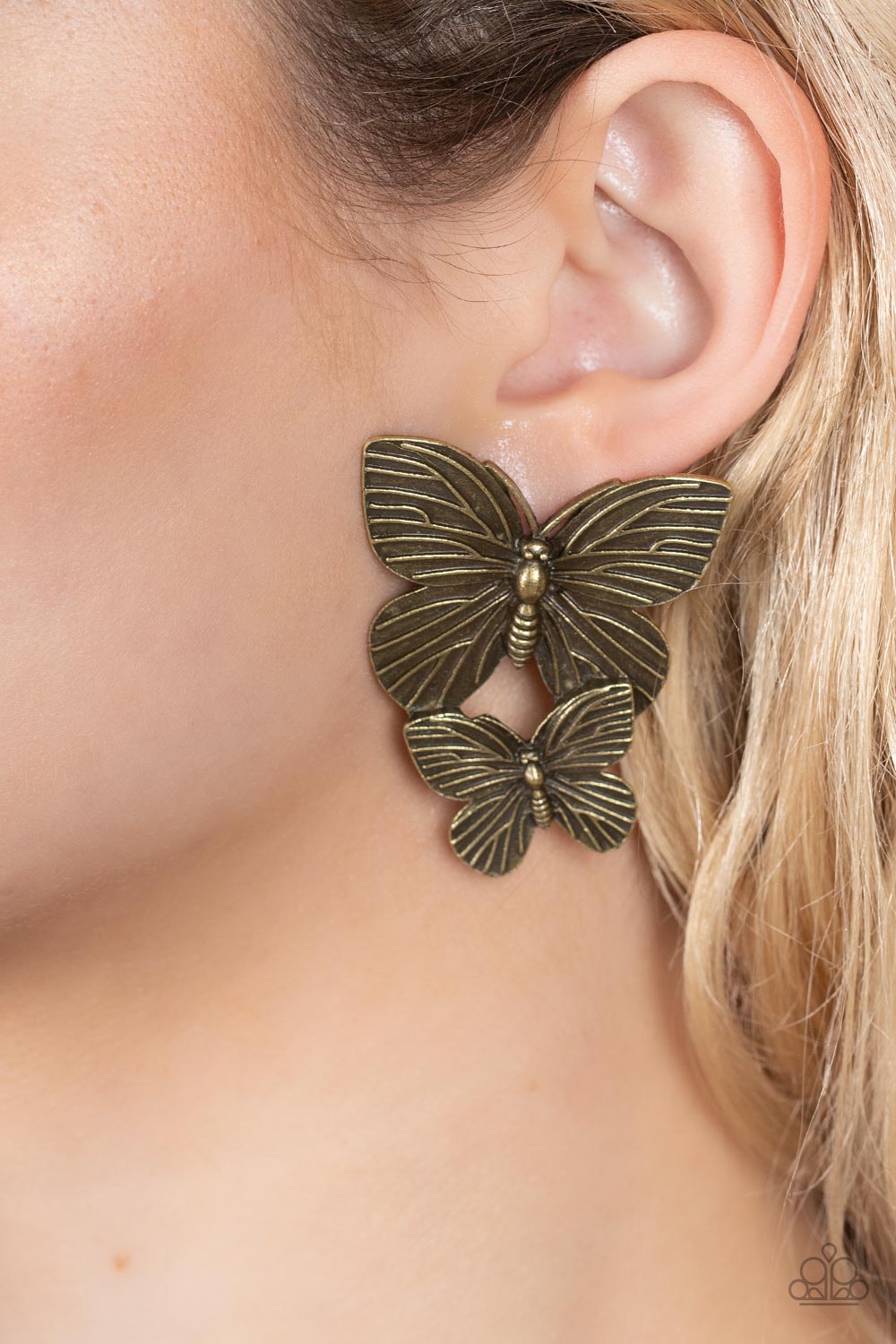 Paparazzi Blushing Butterflies Post Earrings