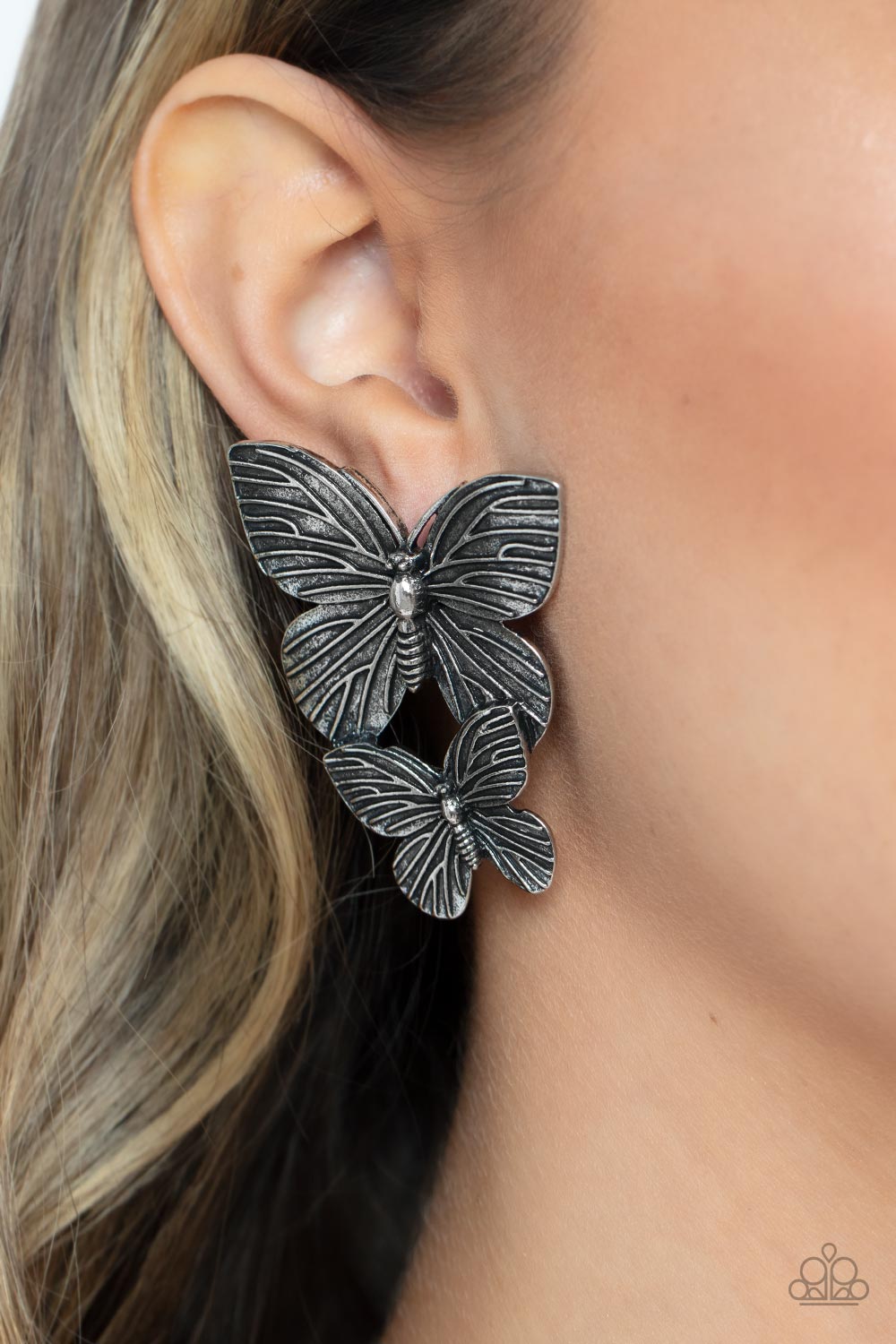 Paparazzi Blushing Butterflies Post Earrings