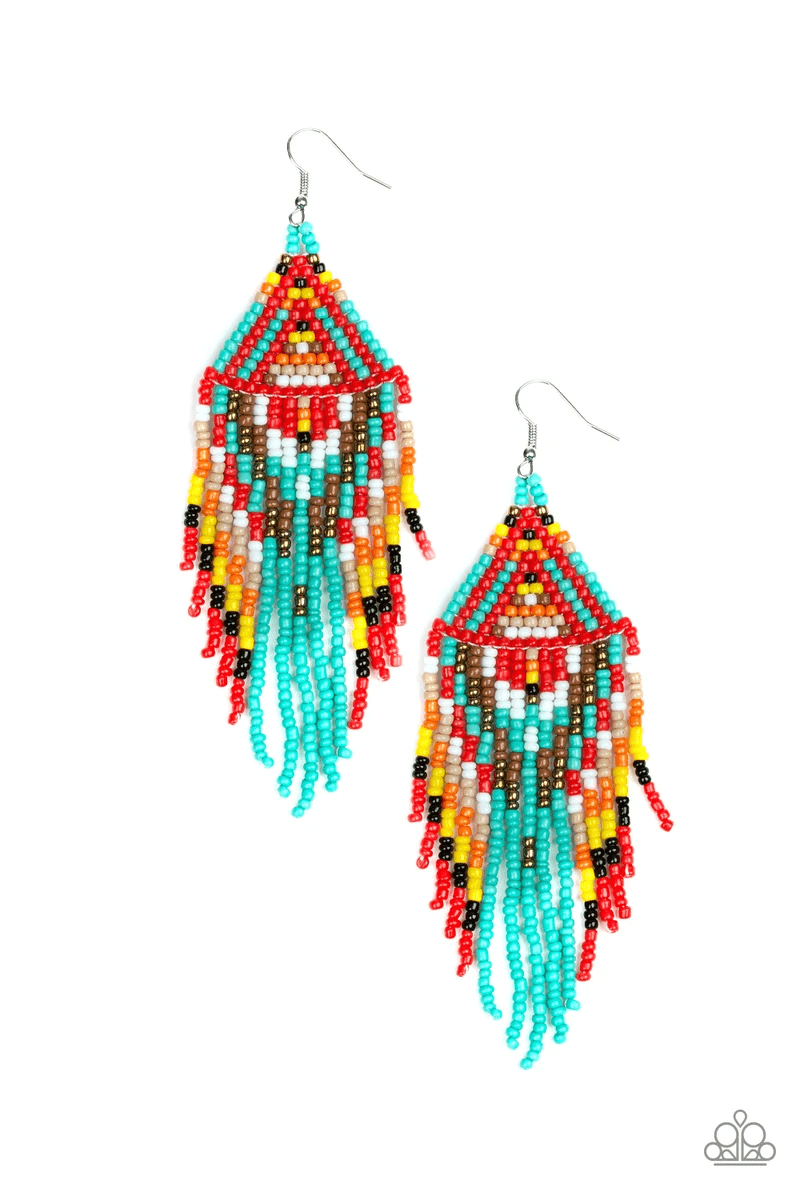 Paparazzi Boho Blast Seed Bead Earrings