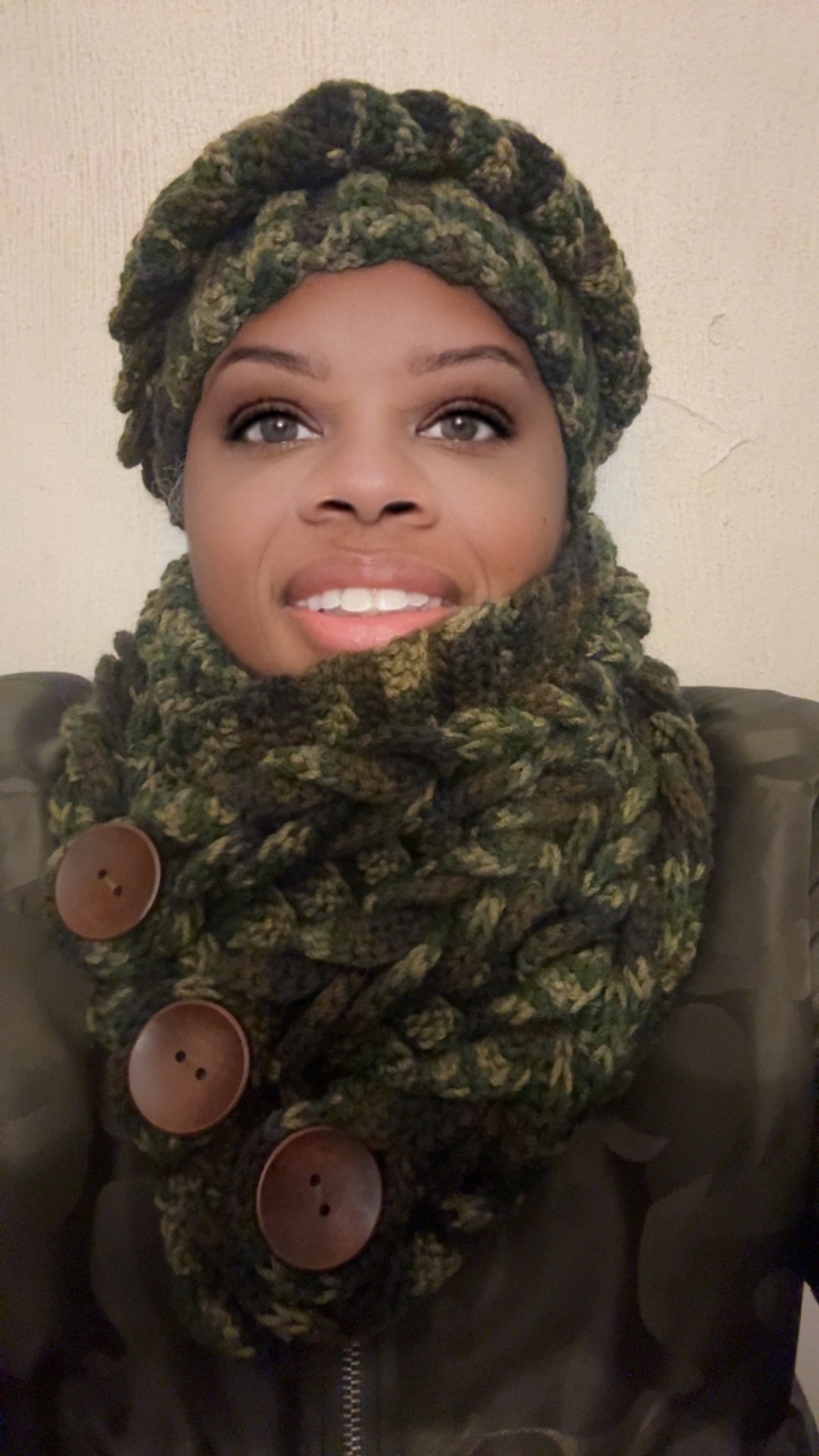 Braided Crochet Cowl & Matching Headband Set – Handmade Cozy Winter Accessories