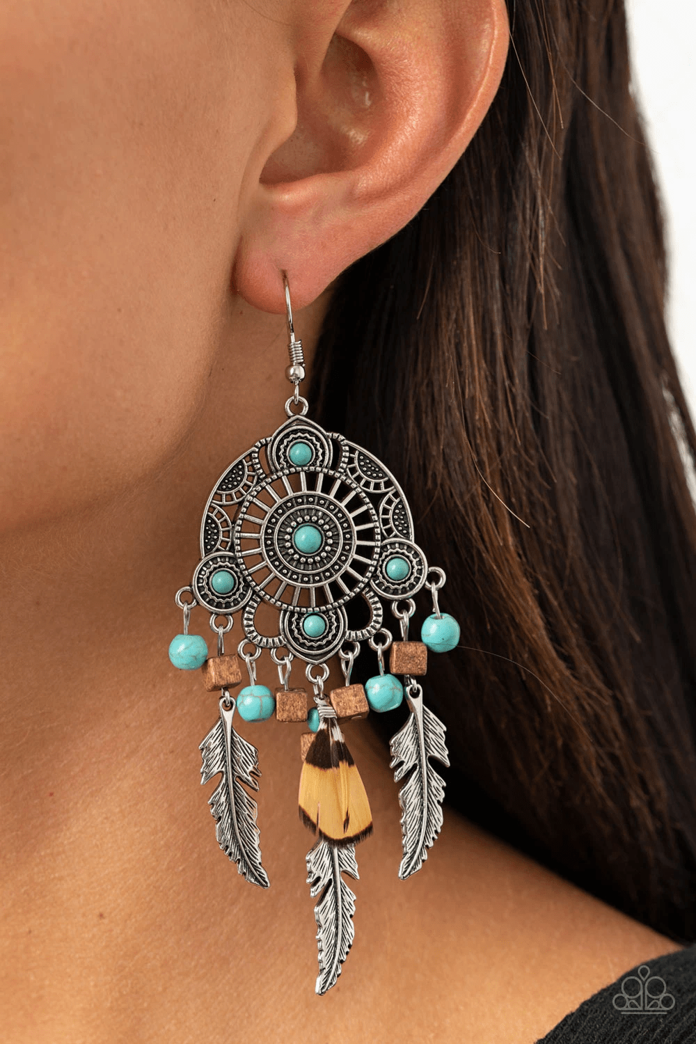 Paparazzi Desert Plains Feather Earrings