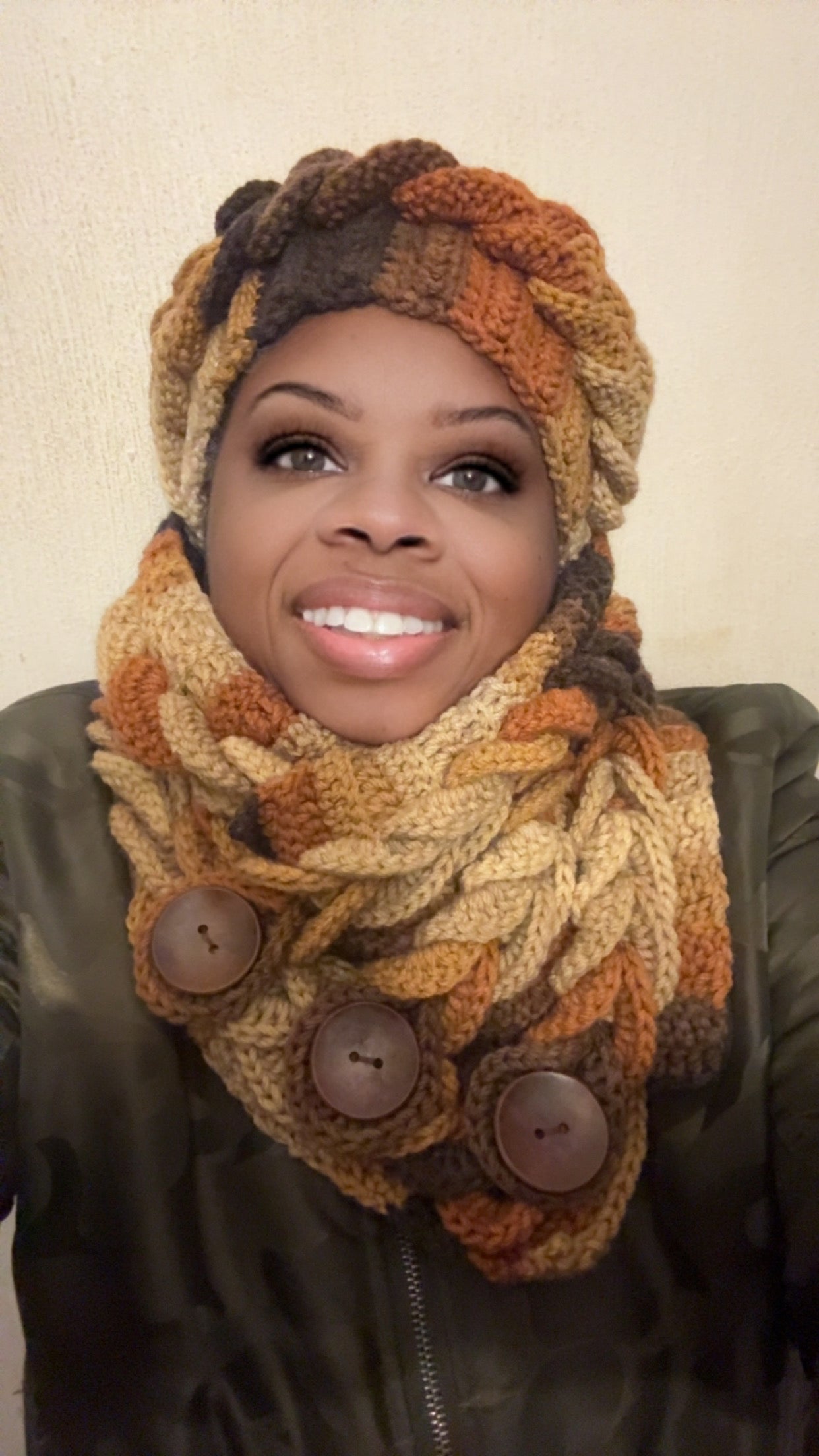 Braided Crochet Cowl & Matching Headband Set – Handmade Cozy Winter Accessories