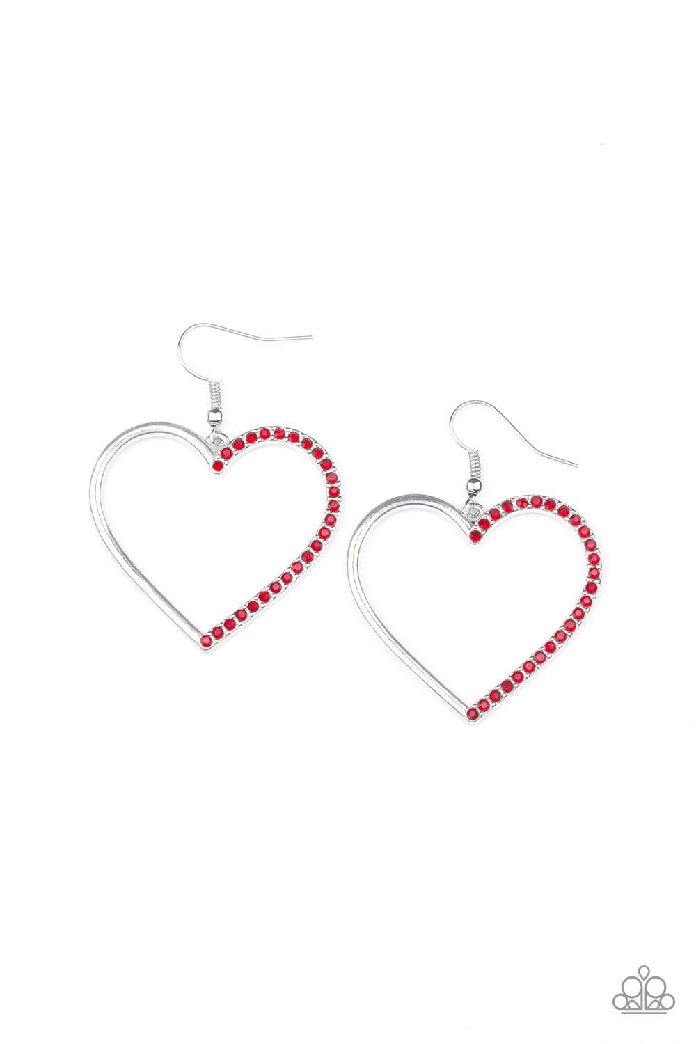 Paparazzi First Date Dazzle Heart Earrings