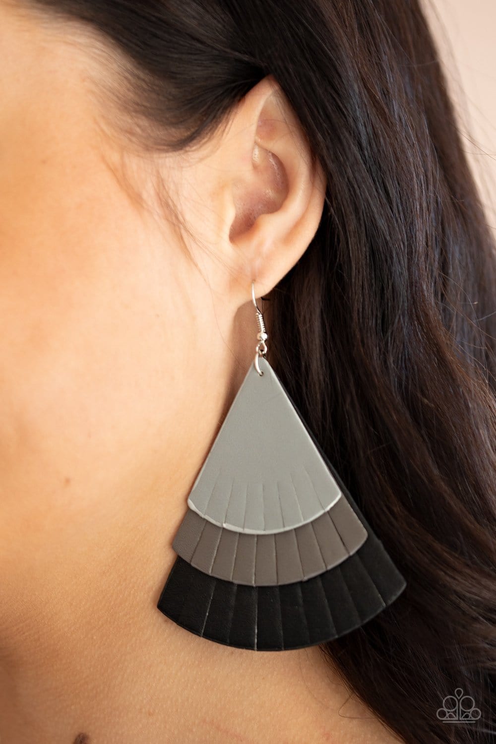 Paparazzi Huge Fanatic Leather Earrings