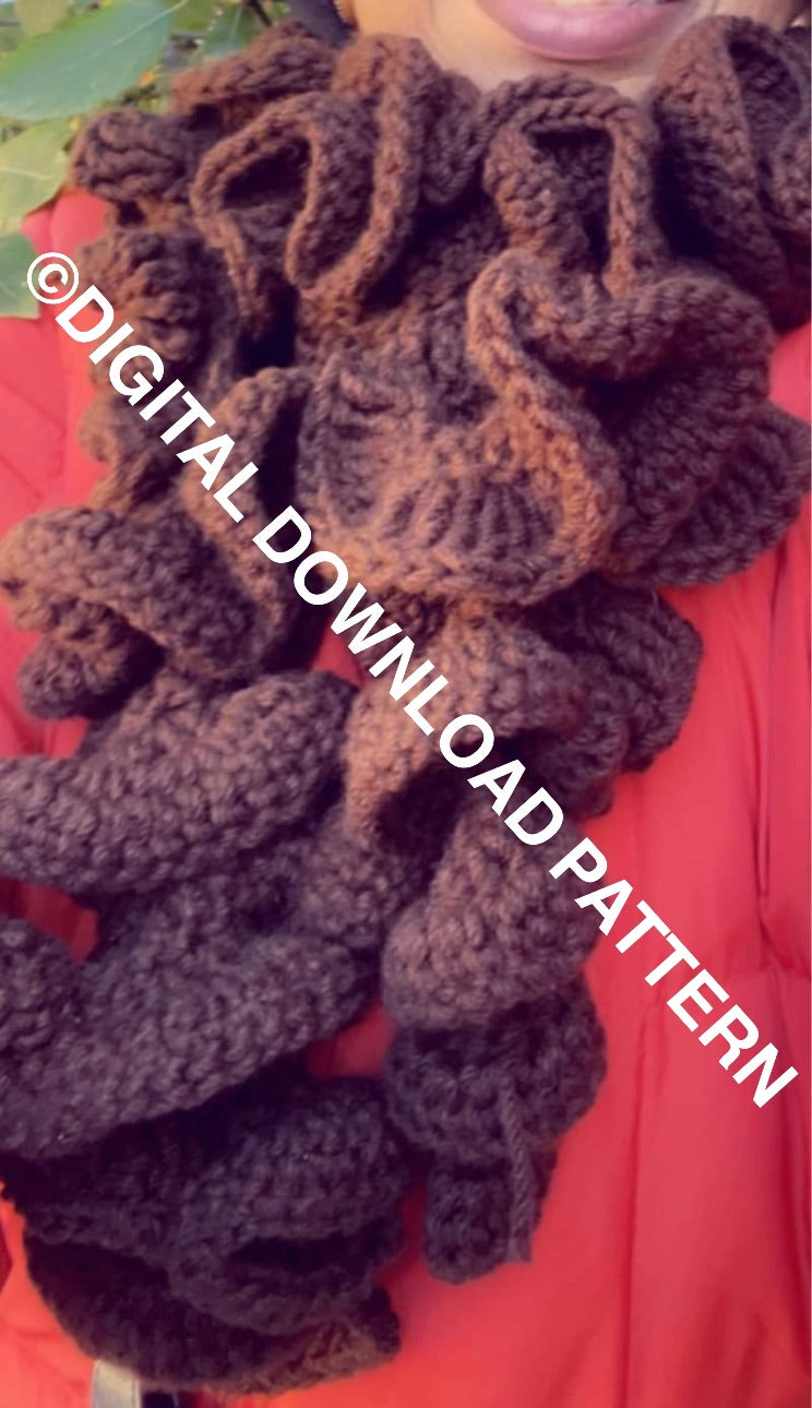 PDF Ruffle Scarf Pattern – Crochet Pattern Download