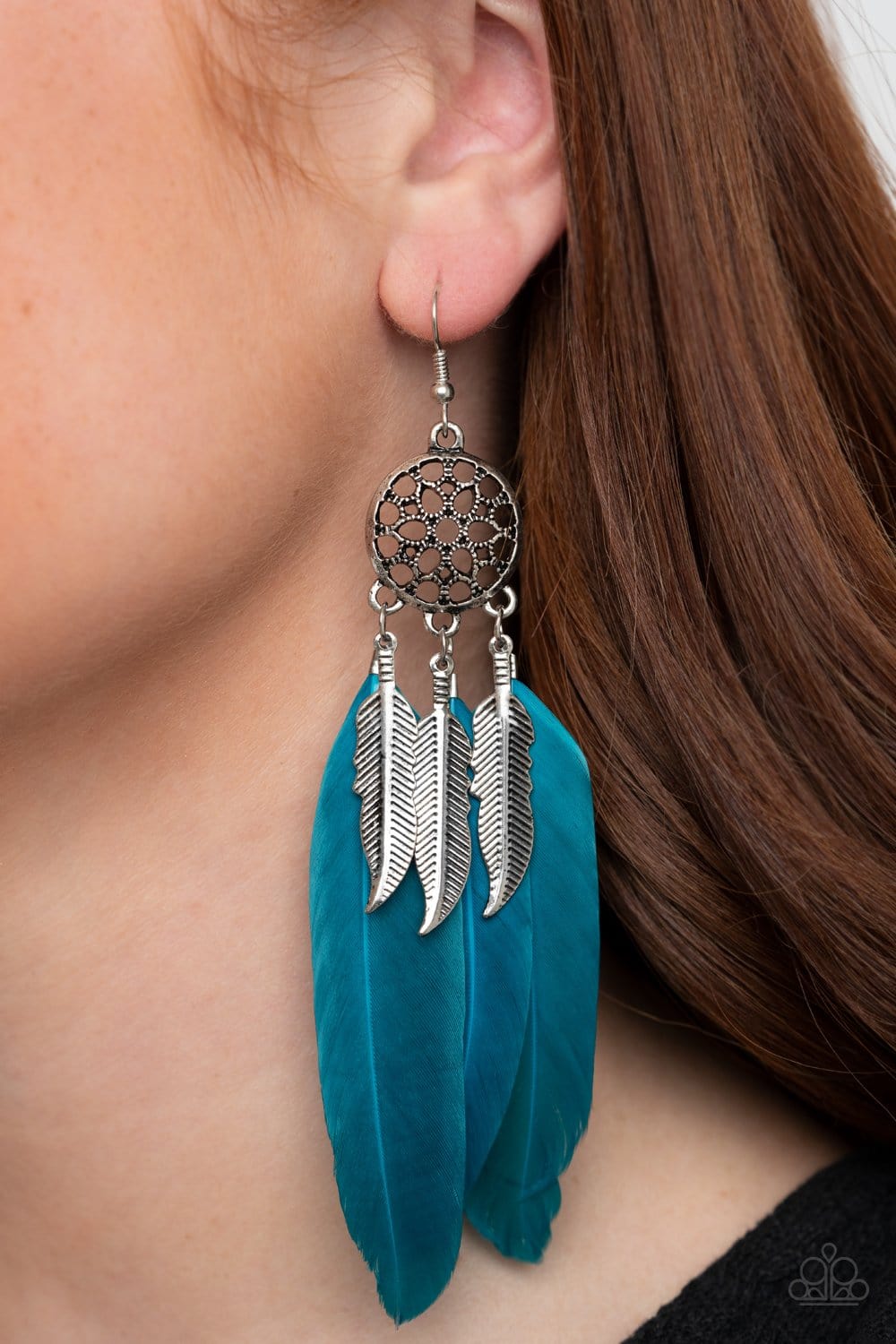 Paparazzi In Your Wildest DREAM-CATCHERS Feather Earrings