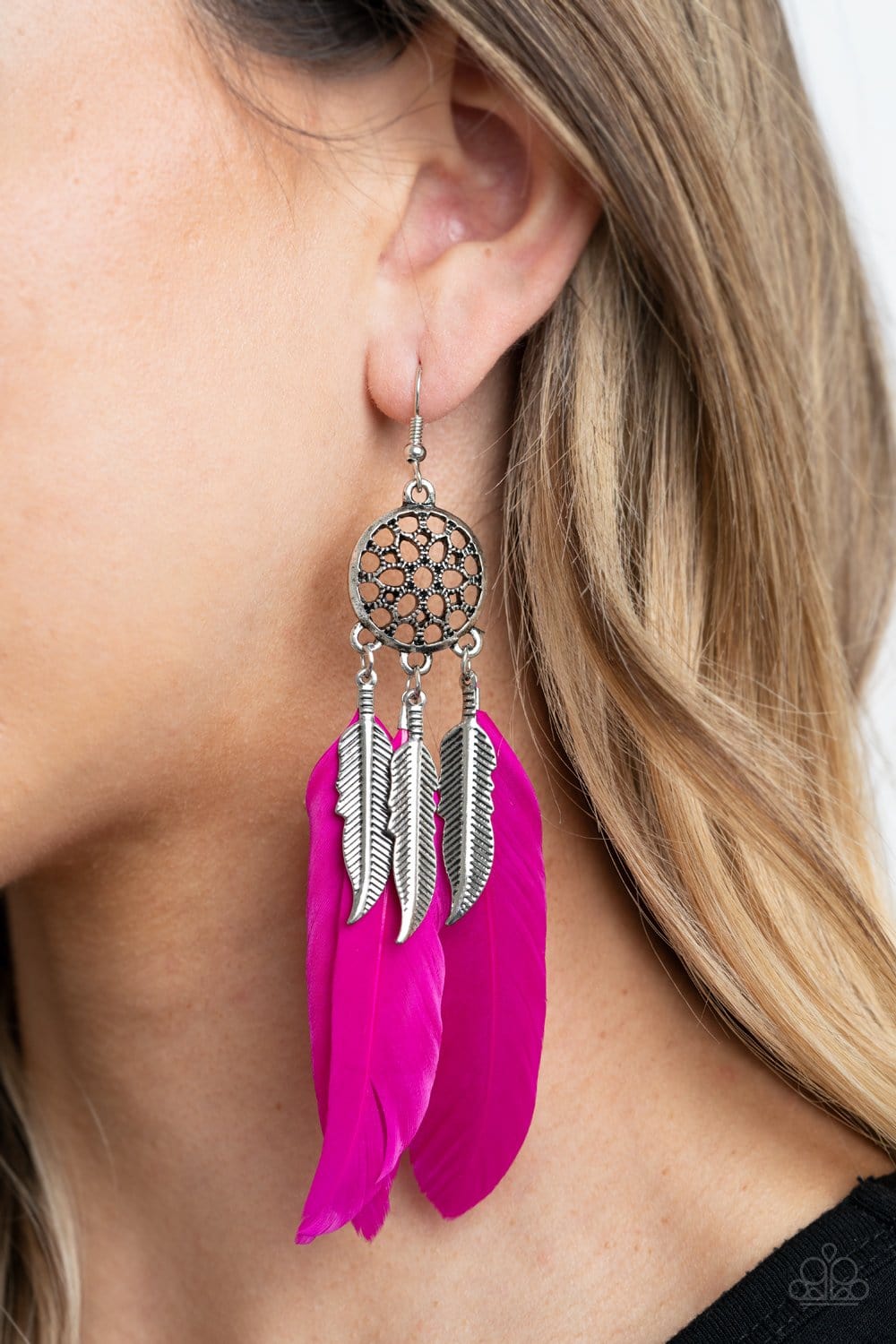 Paparazzi In Your Wildest DREAM-CATCHERS Feather Earrings