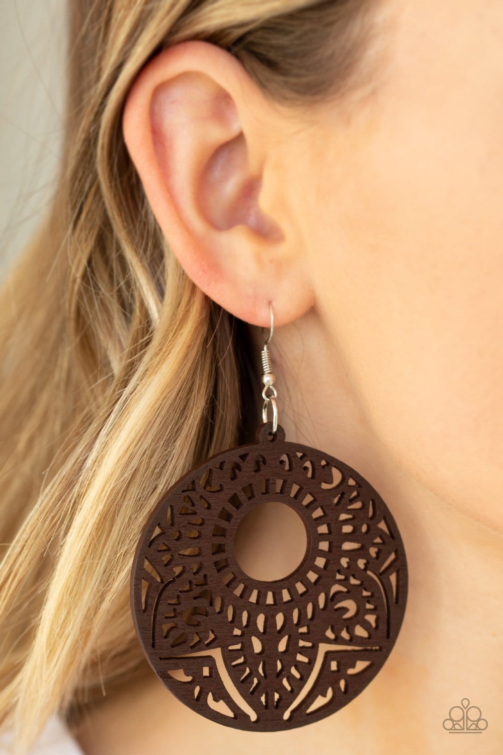 Paparazzi Mandala Mambo Wooden Earrings