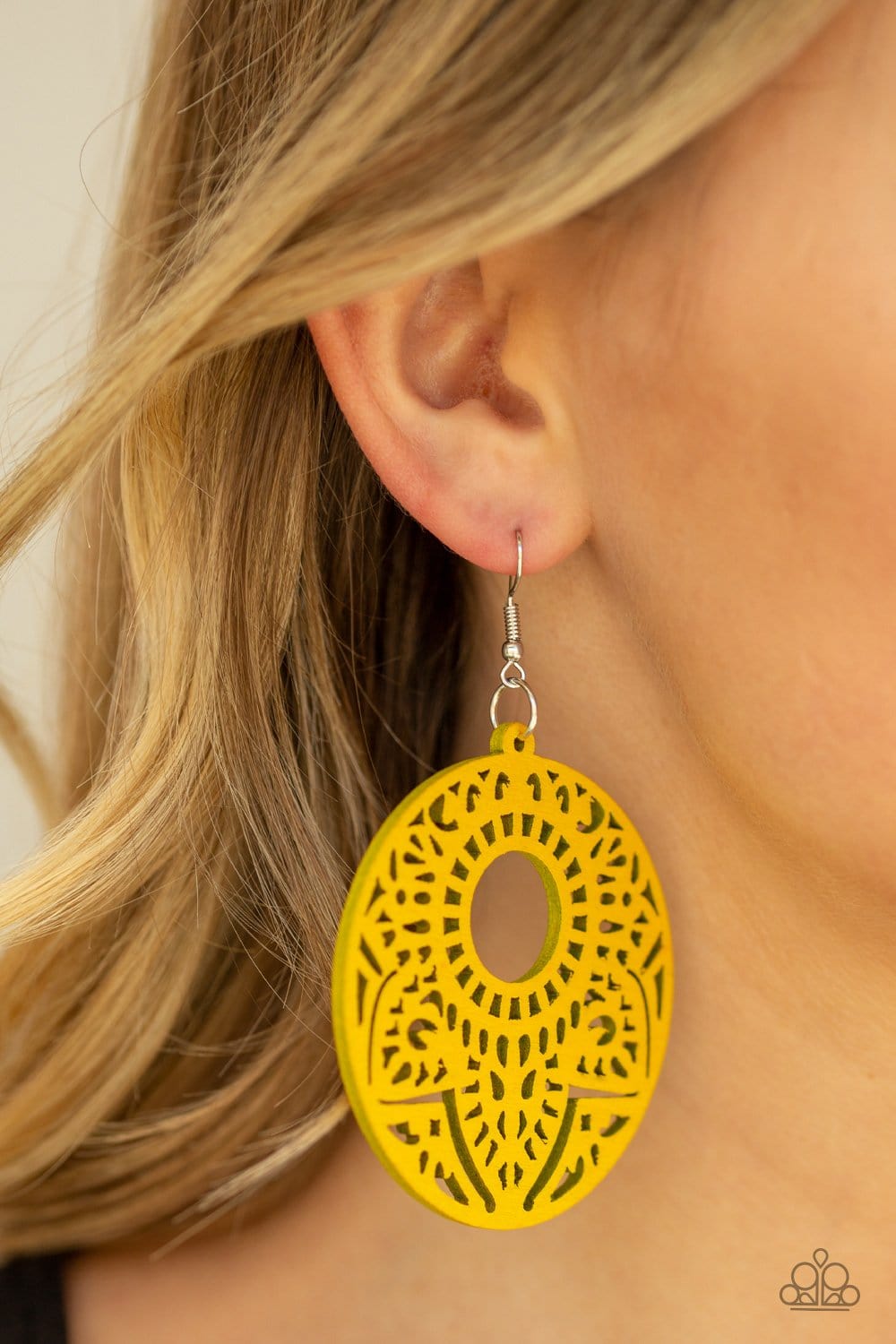 Paparazzi Mandala Mambo Wooden Earrings