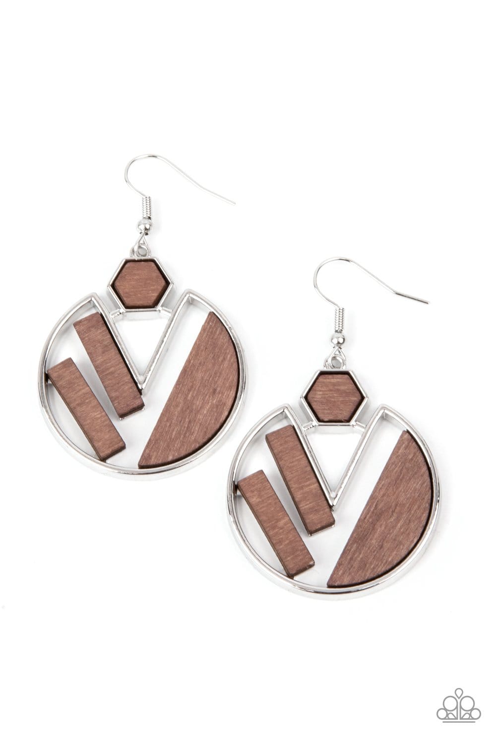 Paparazzi Petrified Posh Wooden Earrings