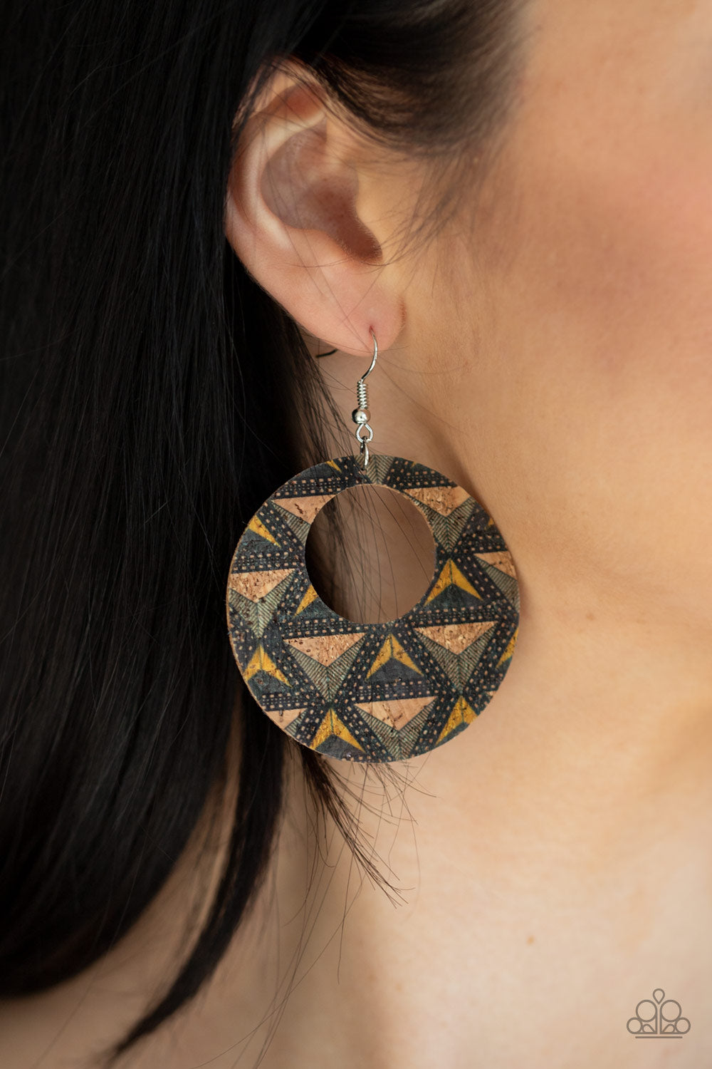 Paparazzi Put A Cork In It Cork Earrings