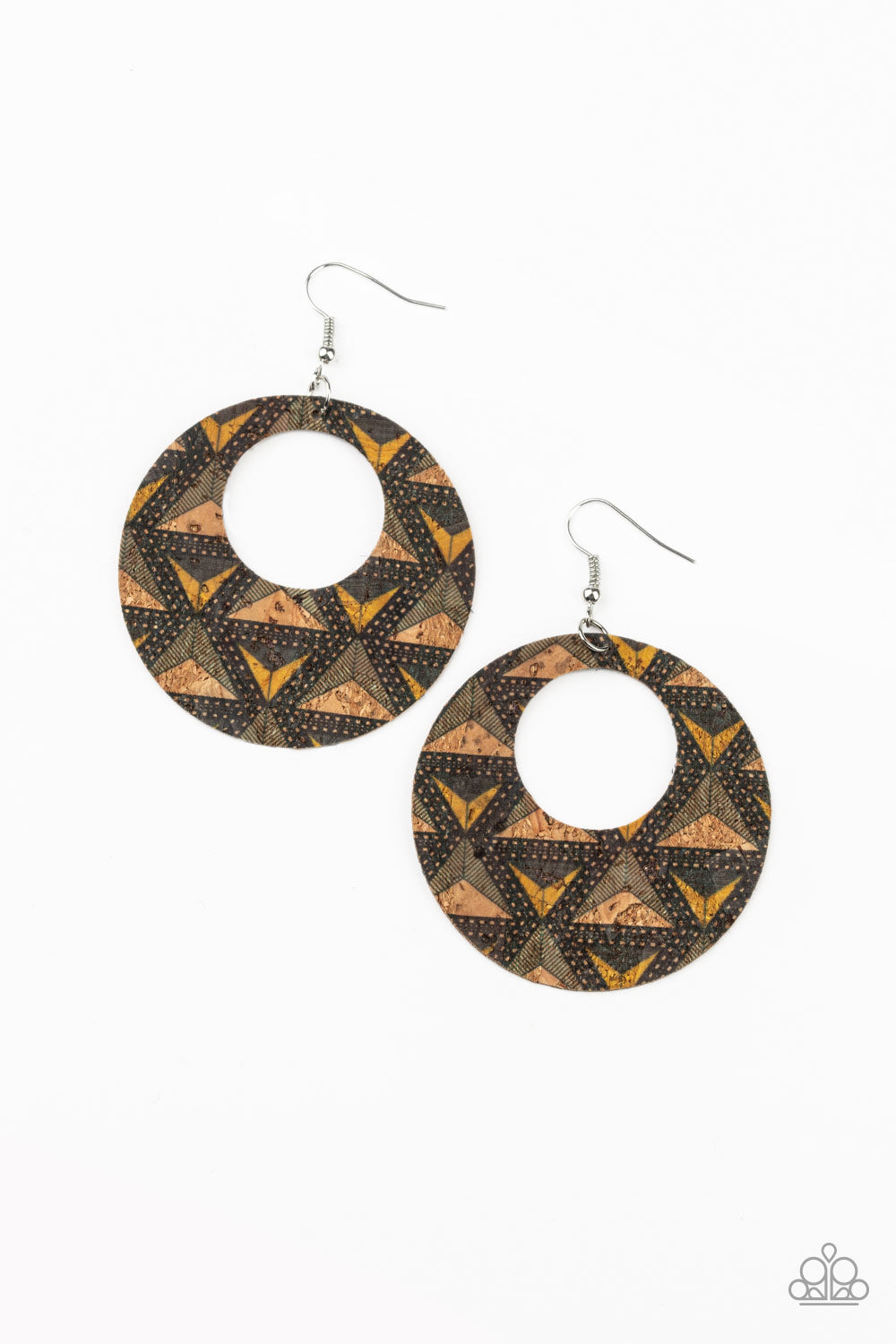 Paparazzi Put A Cork In It Cork Earrings