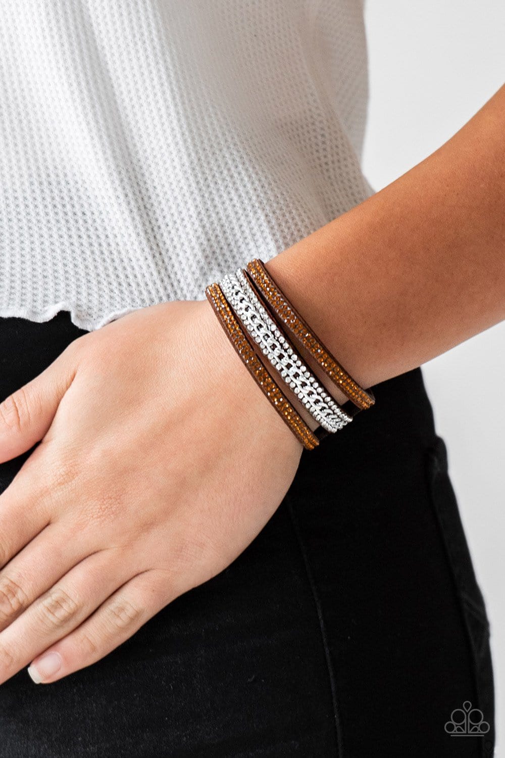 Rollin In Rhinestones Wrap & Snap Bracelets #610