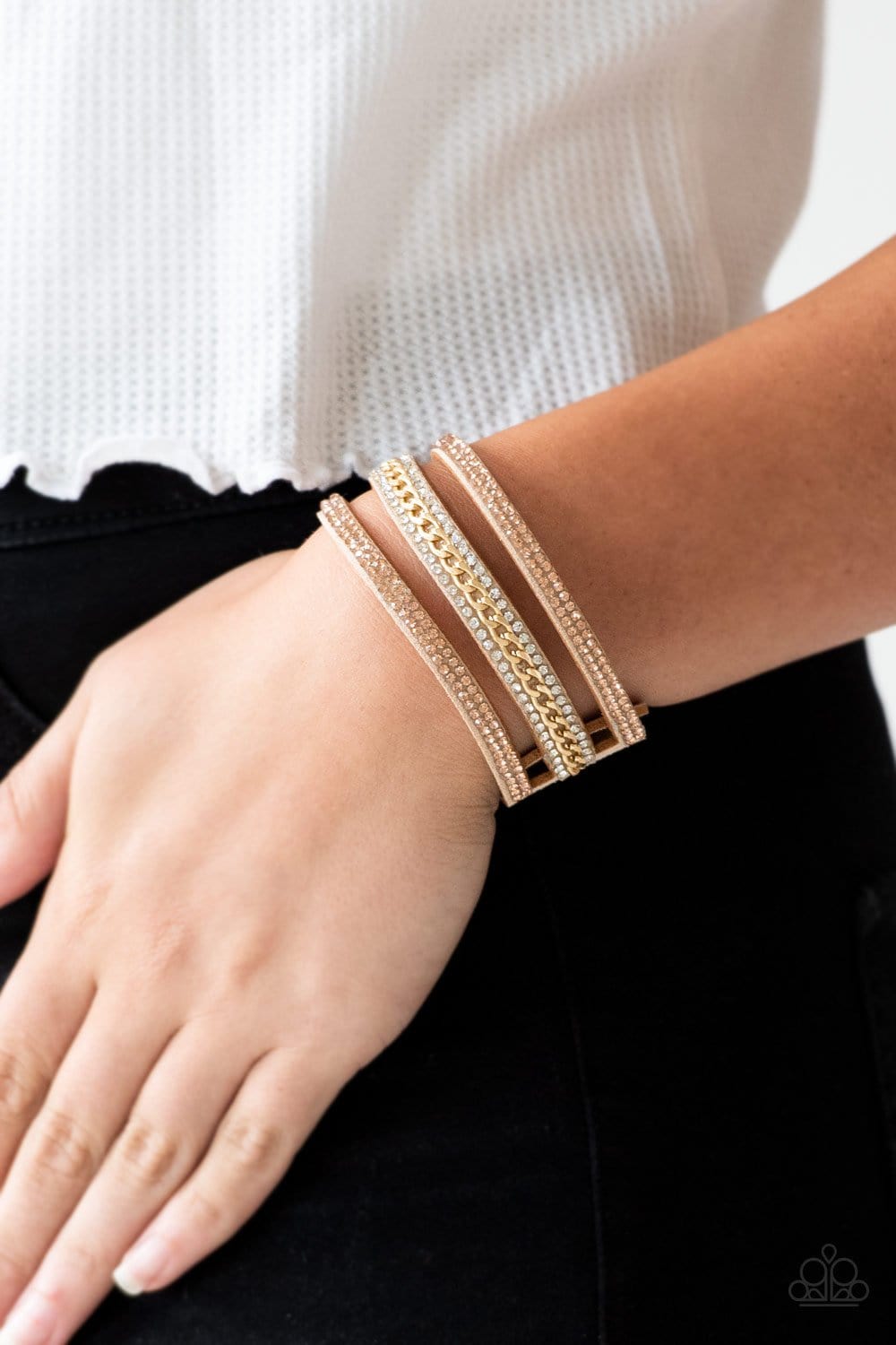 Rollin In Rhinestones Wrap & Snap Bracelets #610