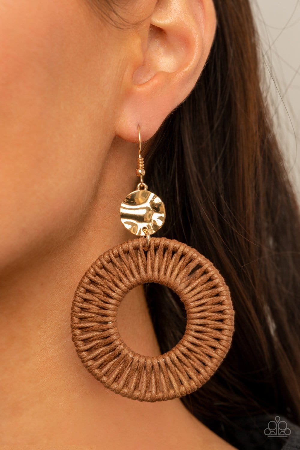 Paparazzi Total Basket Case Wooden Earrings