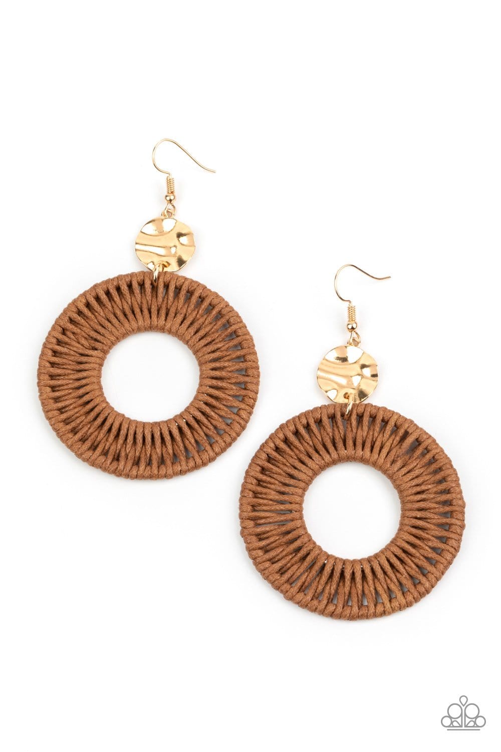 Paparazzi Total Basket Case Wooden Earrings