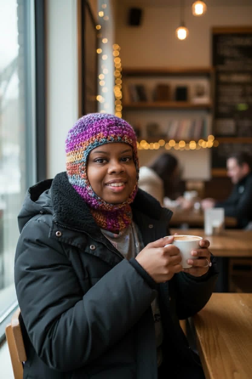 Ribbed Crochet Balaclava – Cozy Handmade Winter Headwear