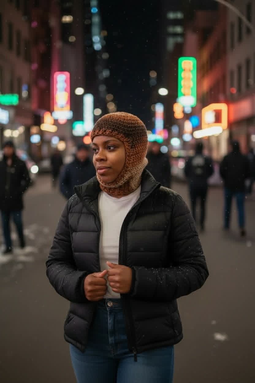 Ribbed Crochet Balaclava – Cozy Handmade Winter Headwear