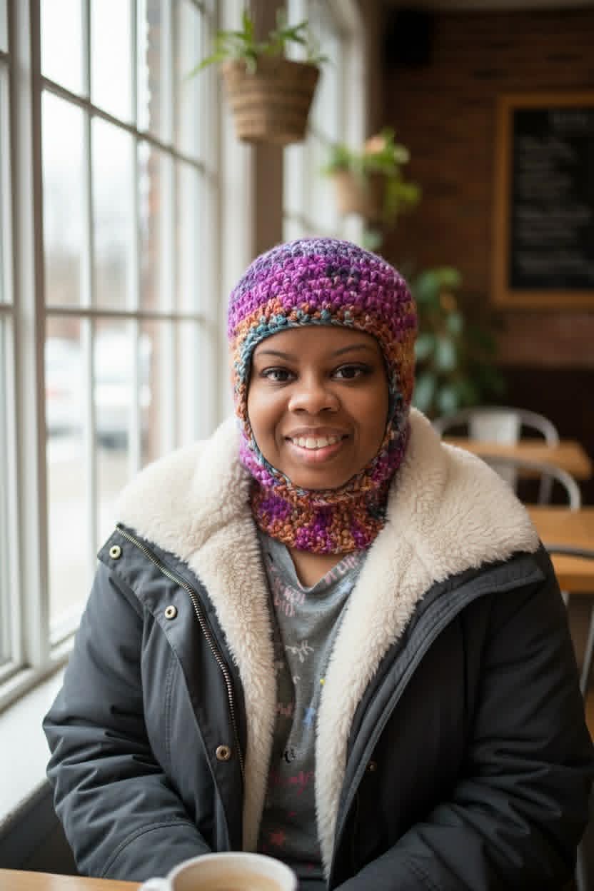 Ribbed Crochet Balaclava – Cozy Handmade Winter Headwear