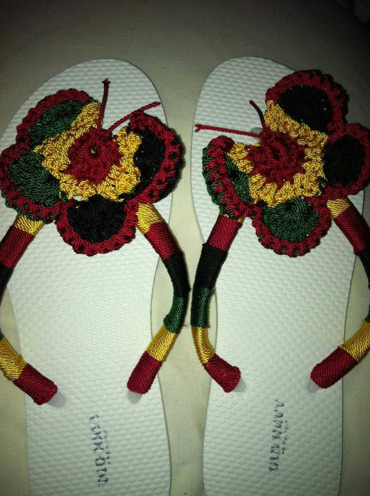 Rasta Big Butterfly Flip Flop Slippers