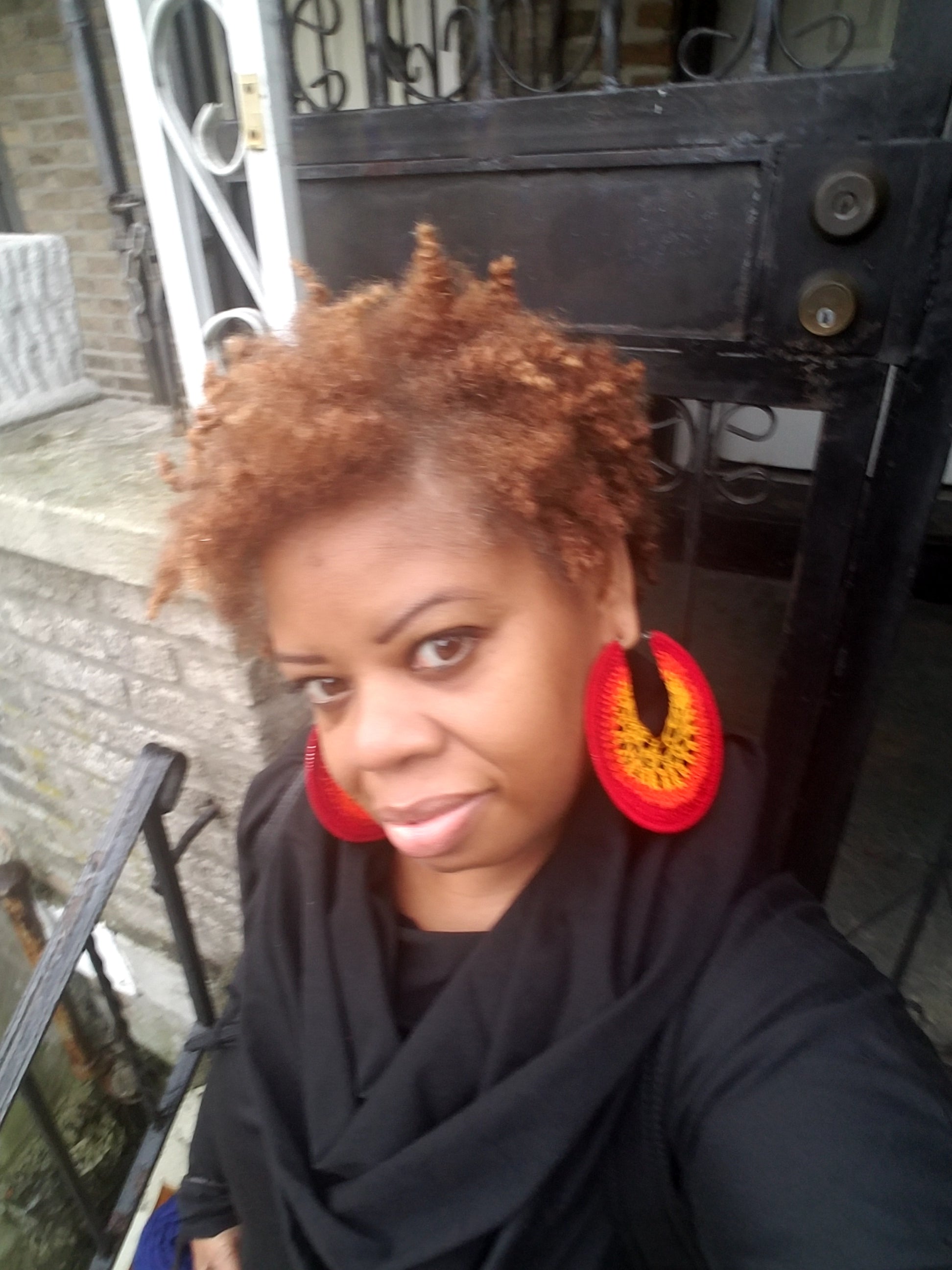 SunRaze Statement Crochet Hoop Earrings