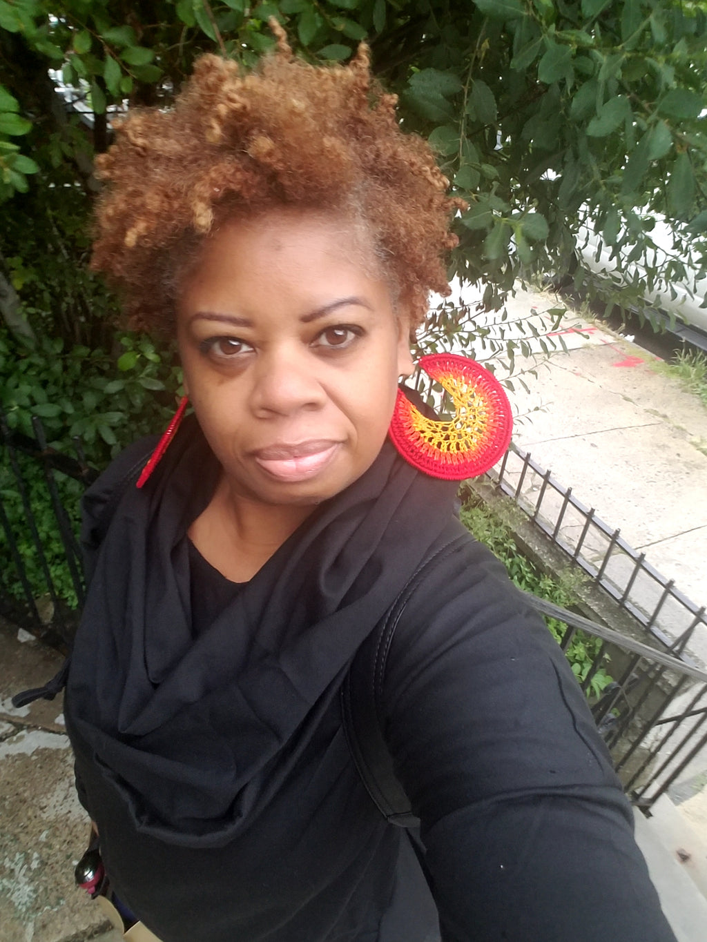 SunRaze Statement Crochet Hoop Earrings