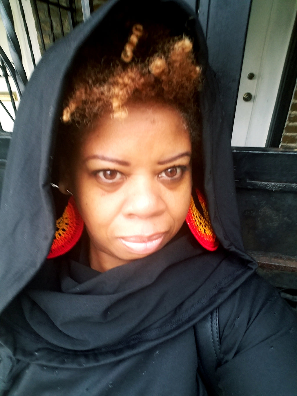 SunRaze Statement Crochet Hoop Earrings