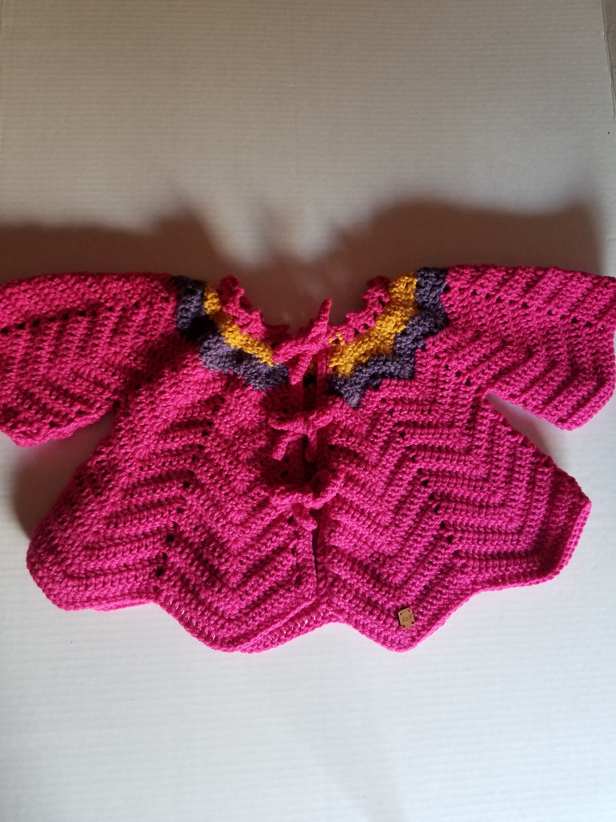 Lil Miss Cape Sleeve Jacket with Matching Head Tie and Booties