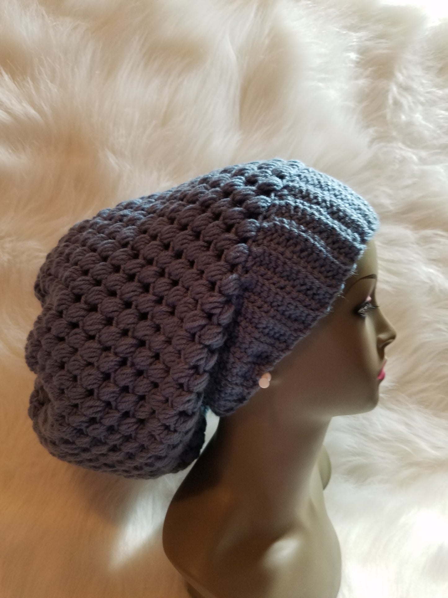 Puff Stitch Slouchy Hat Set