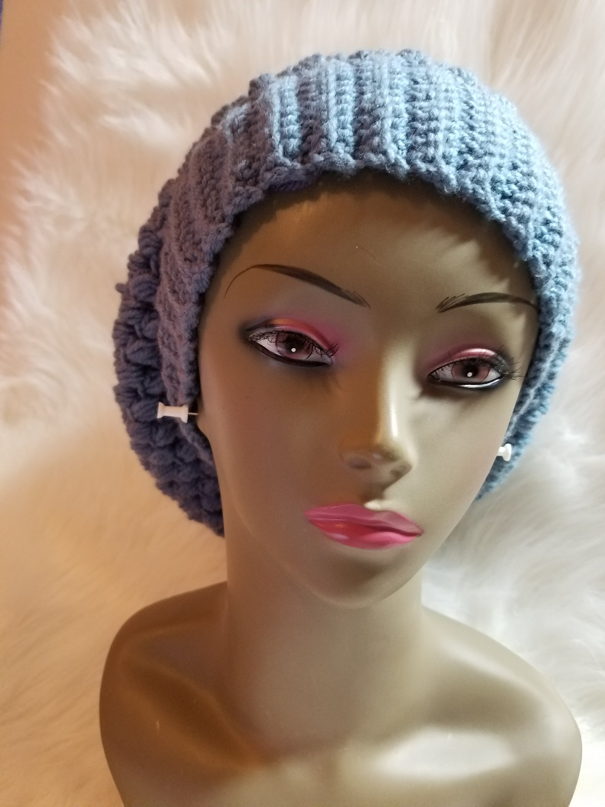 Puff Stitch Slouchy Hat Set
