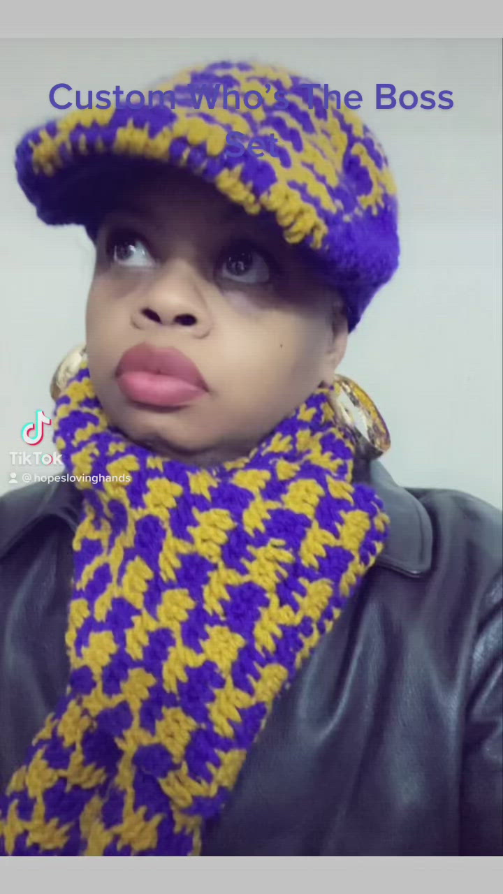 Who's The Boss Winter Hat Set – Handmade Crochet Cozy Beanie & Matching Accessories