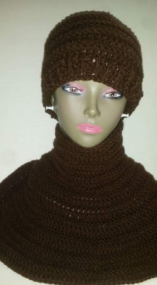 Nefertiti Crochet Scarf & Hat Set – Handmade Cozy Winter Accessories