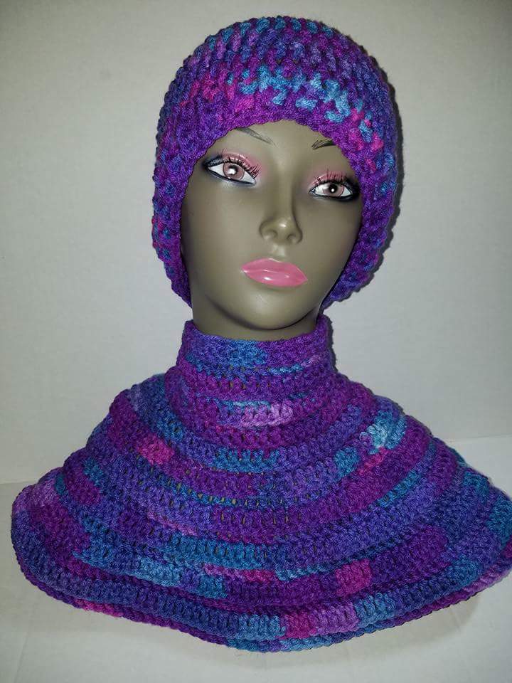 Nefertiti Crochet Scarf & Hat Set – Handmade Cozy Winter Accessories