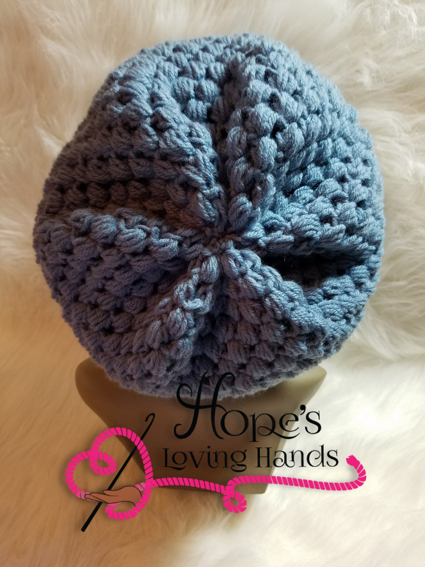 Puff Stitch Slouchy Hat Set