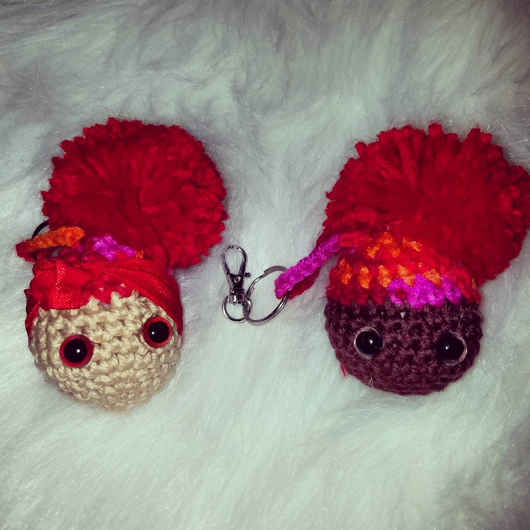 Lil Miss Afro Puff Keychains