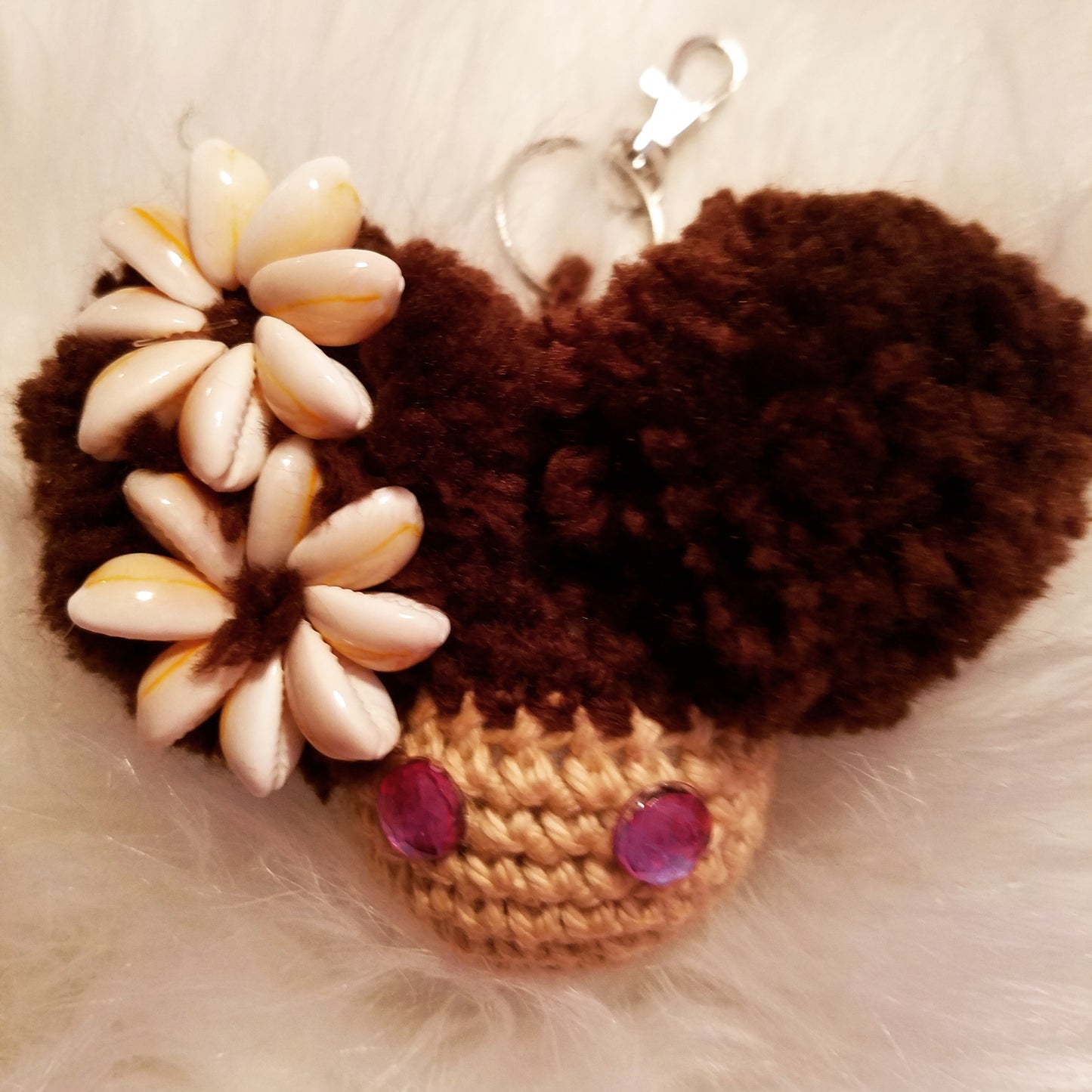 Lil Miss Afro Puff Keychains