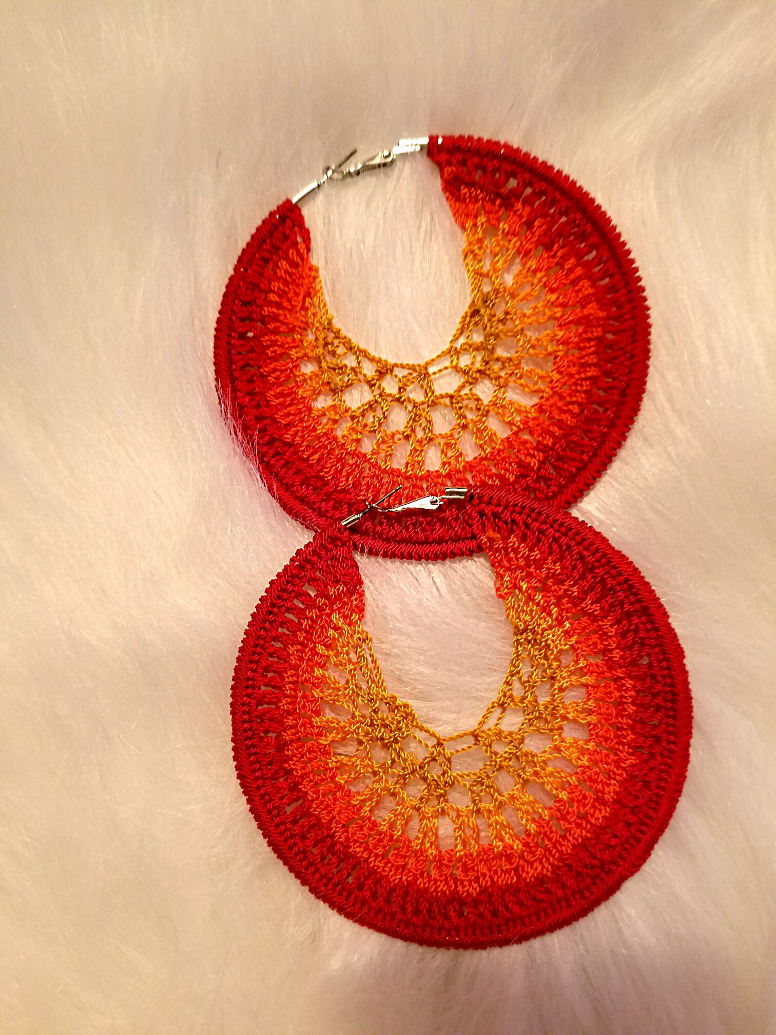 SunRaze Statement Crochet Hoop Earrings
