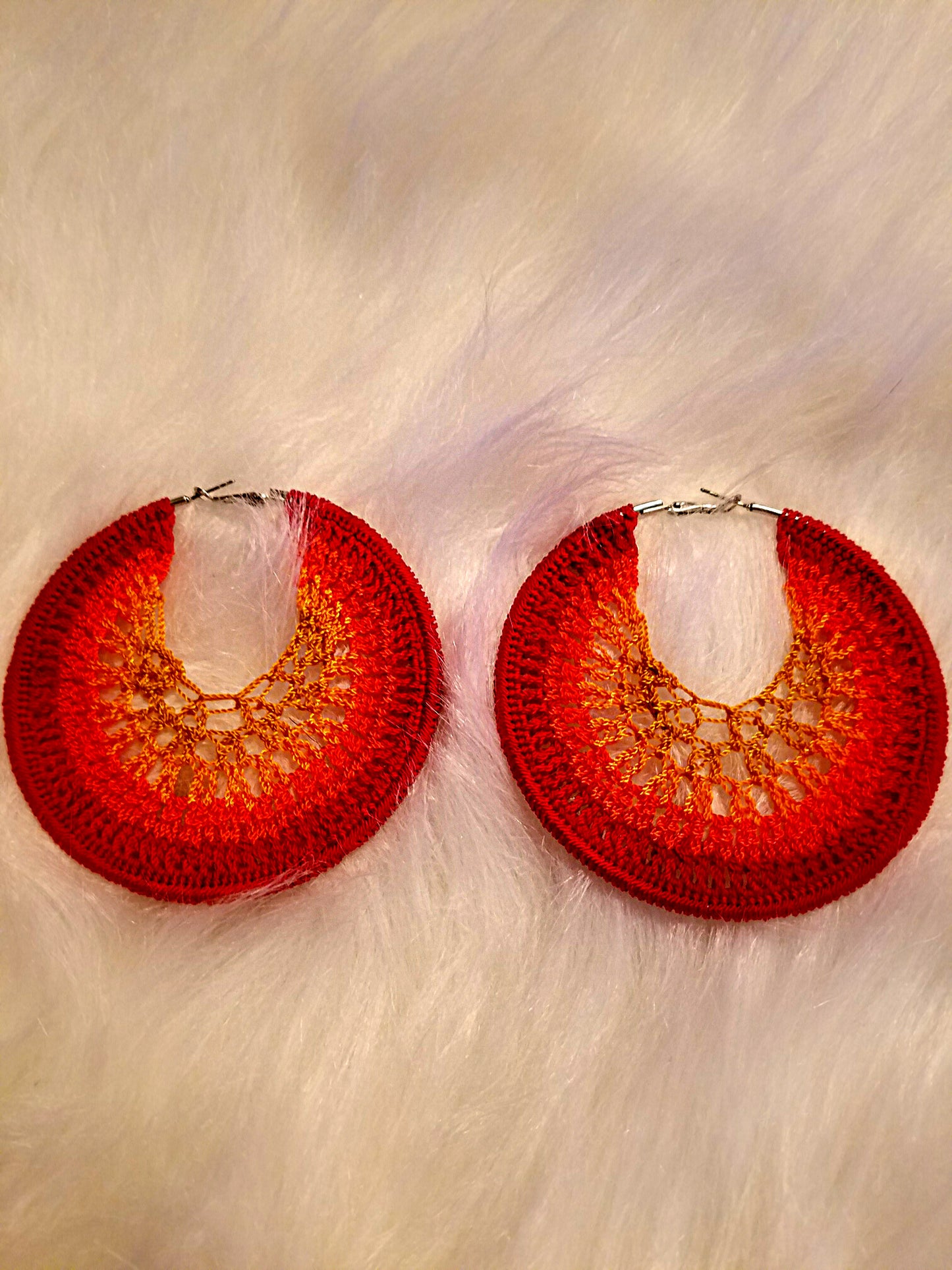 SunRaze Statement Crochet Hoop Earrings