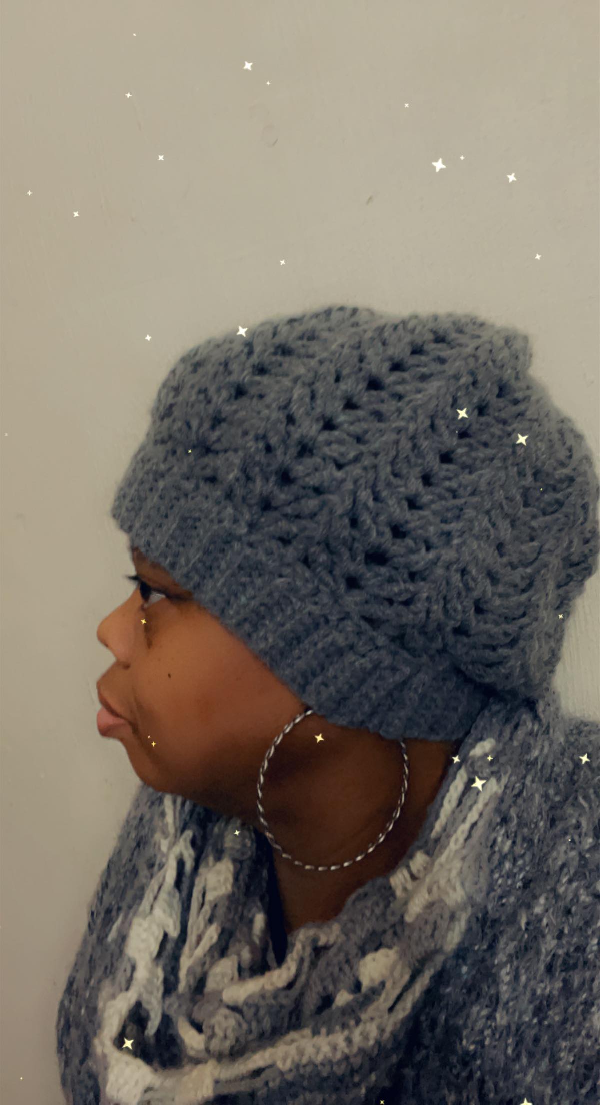Slouchy Crochet Tam – Handmade Scallop Stitch Beanie, Cozy Winter Hat
