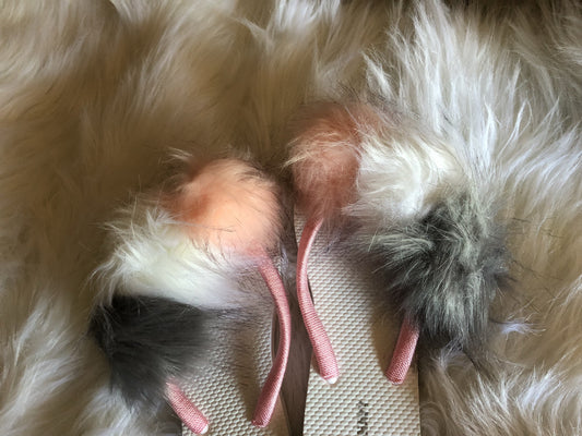 Furry Flip Flop Slippers