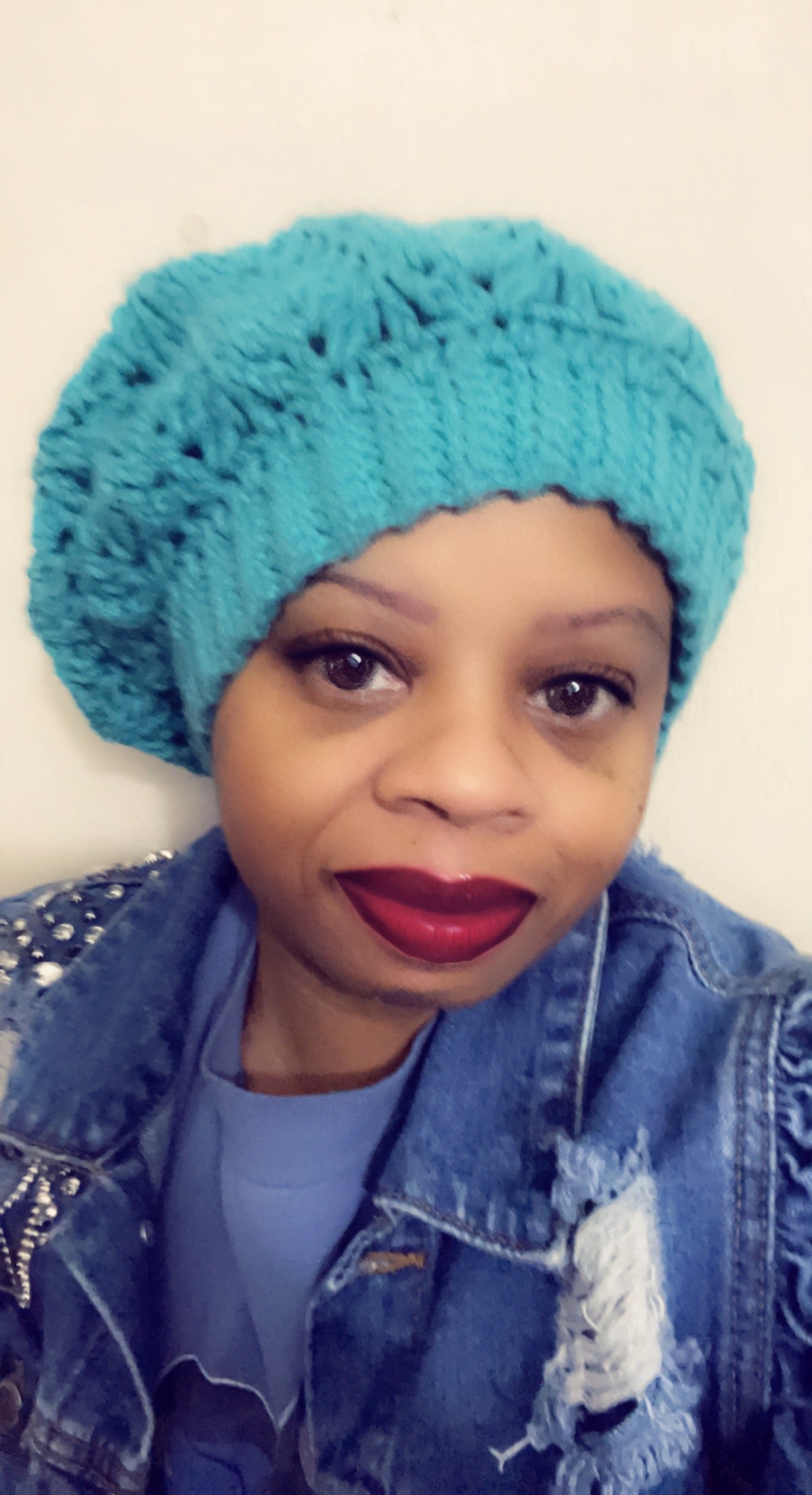 Slouchy Crochet Tam – Handmade Scallop Stitch Beanie, Cozy Winter Hat